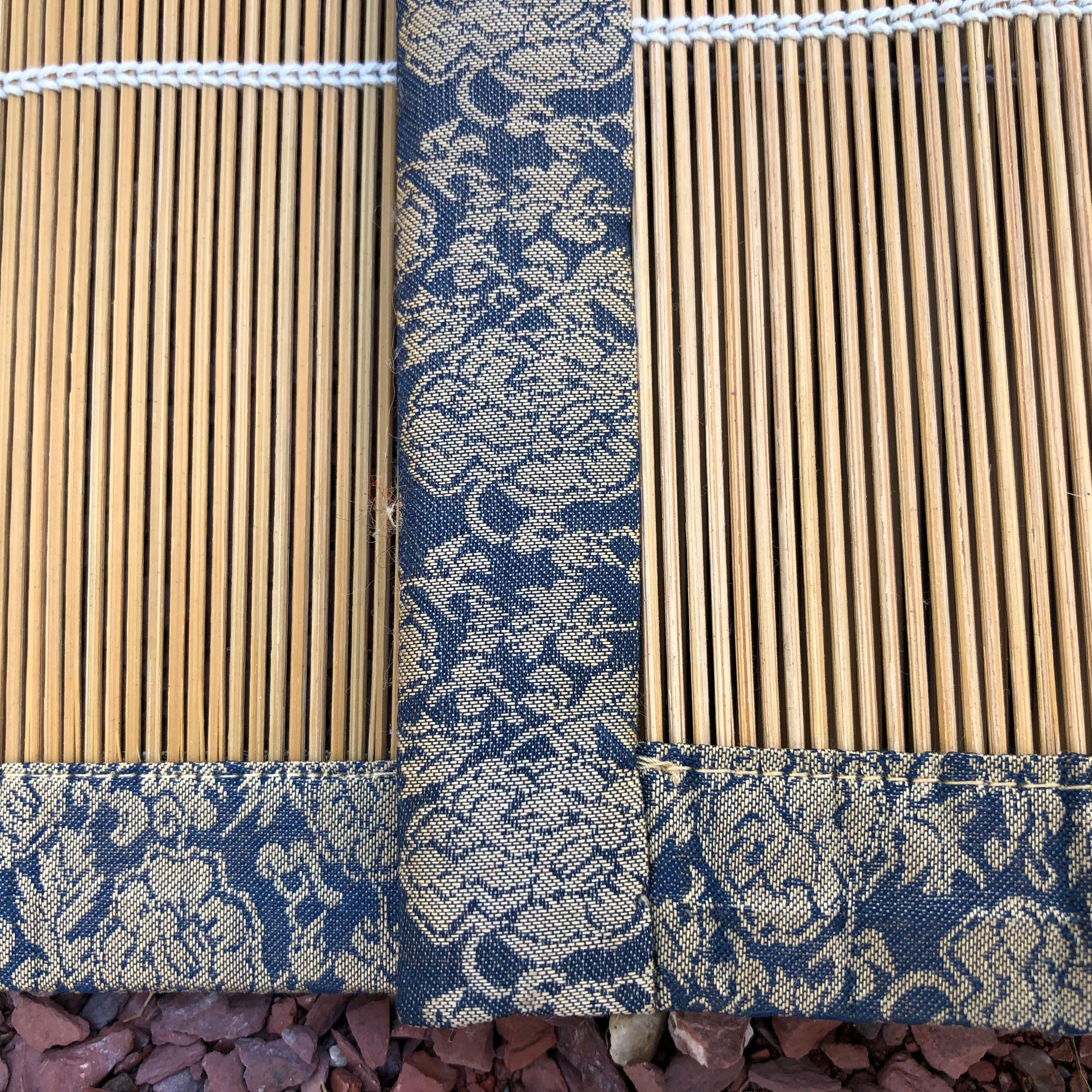 Japanese Antique Set Three Silk & Bamboo Blinds or Screens 