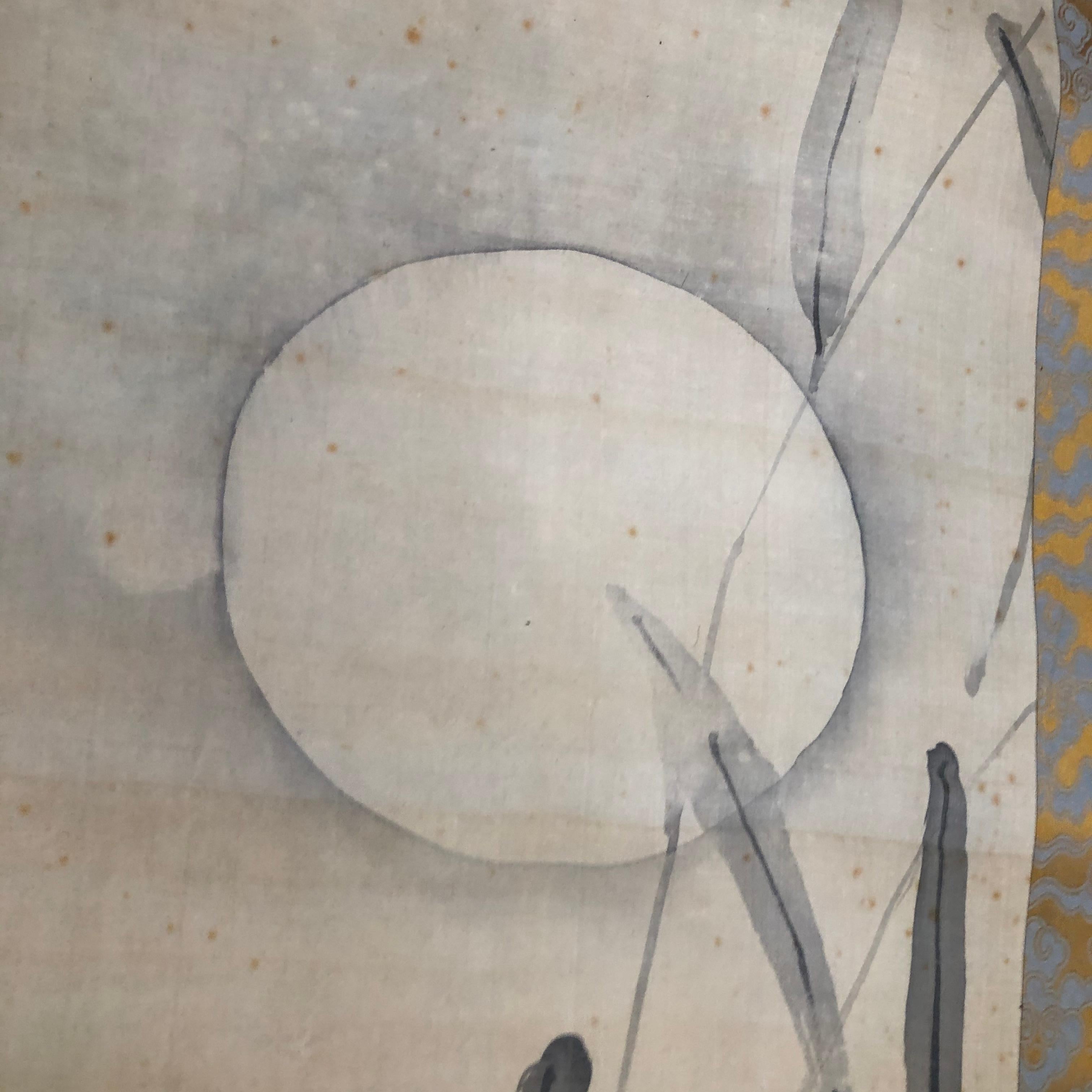 Japanese Antique Set of Two Hand Painted 