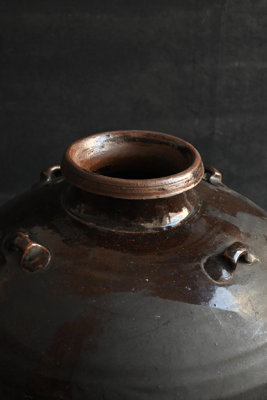 Antike Chinesische Keramik 【Luzon Jar】/Eisen-glasierte Teekanne/15. bis 18. im Zustand „Gut“ im Angebot in Sammu-shi, Chiba