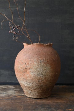 Japanese Antique Shigaraki Pottery Storage Jar / Wabi-Sabi / 15th Century