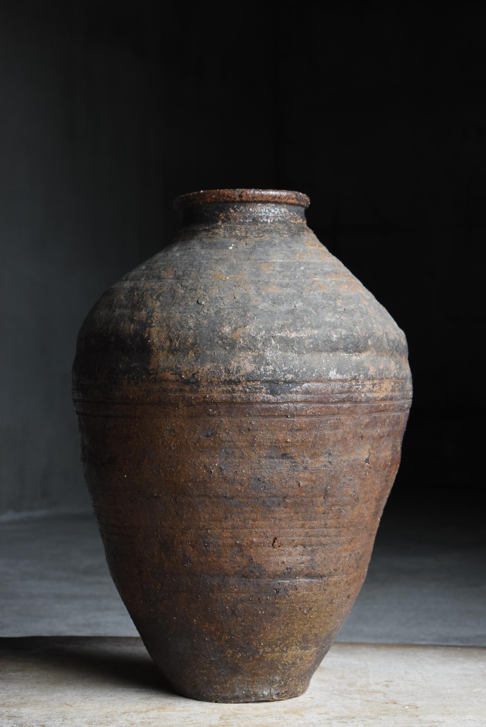 Antico vaso giapponese Shigaraki Ware del 18° secolo / Vaso di ceramica Wabi Sabi in vendita 2
