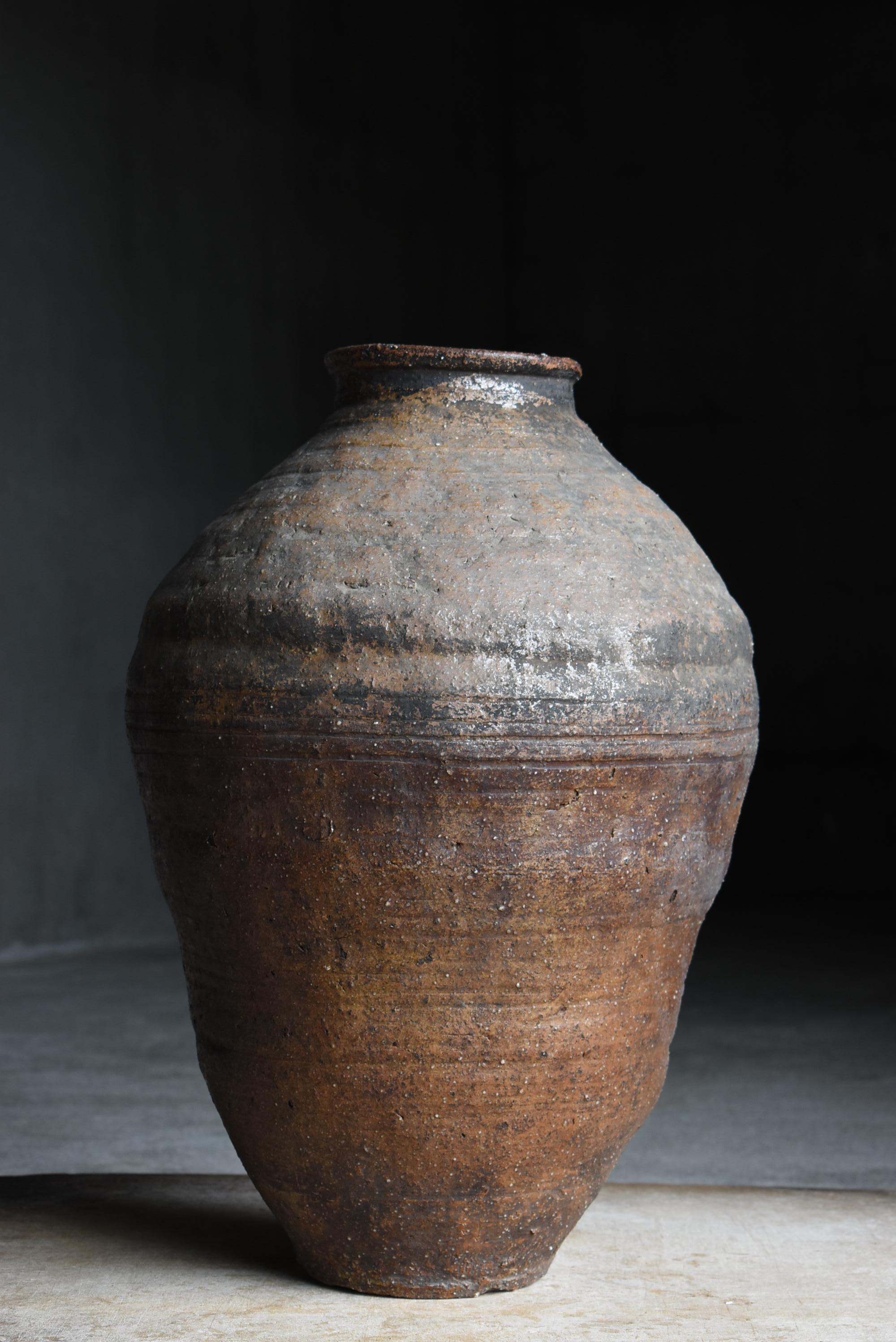 Antico vaso giapponese Shigaraki Ware del 18° secolo / Vaso di ceramica Wabi Sabi in vendita 3