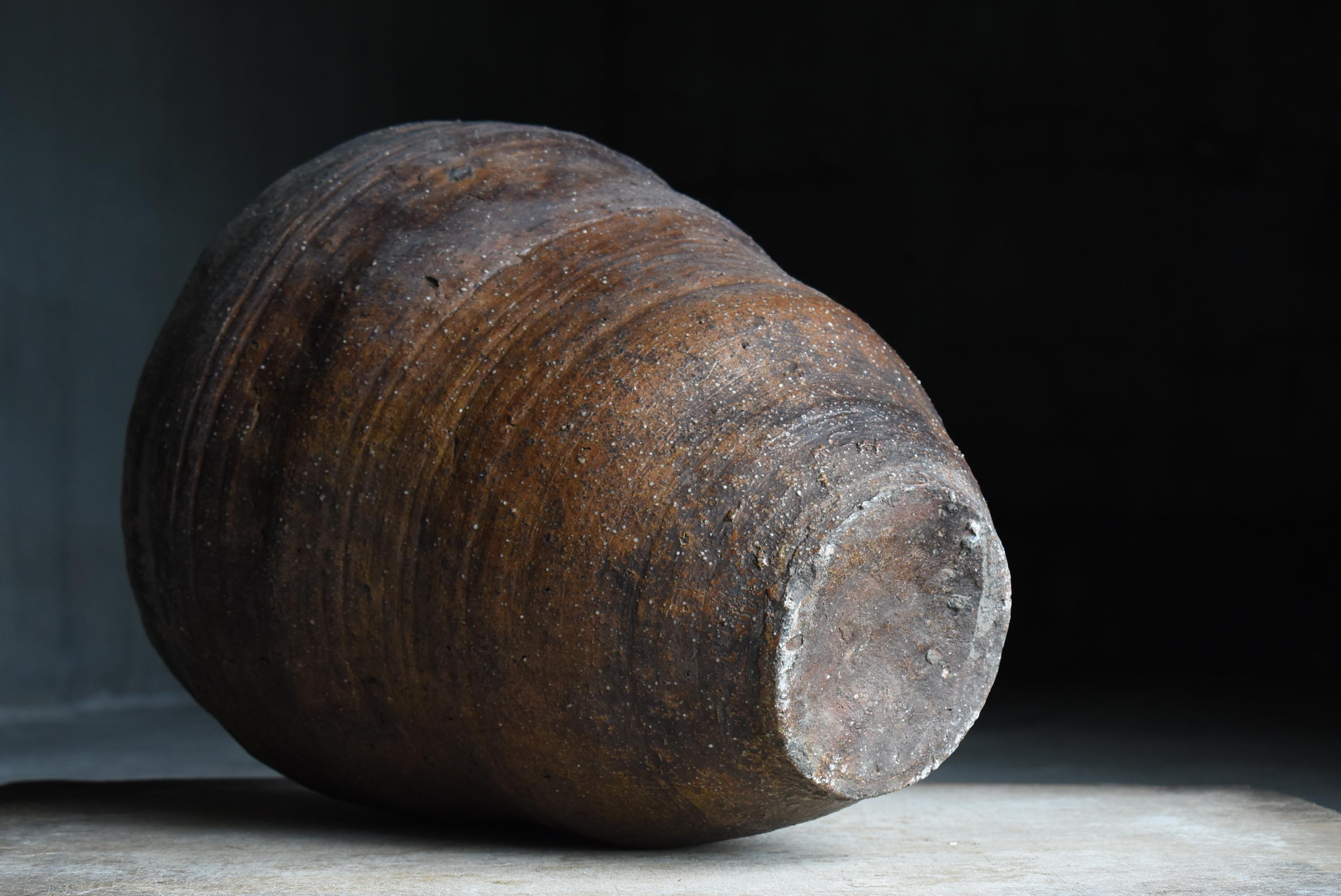 Antico vaso giapponese Shigaraki Ware del 18° secolo / Vaso di ceramica Wabi Sabi in vendita 5