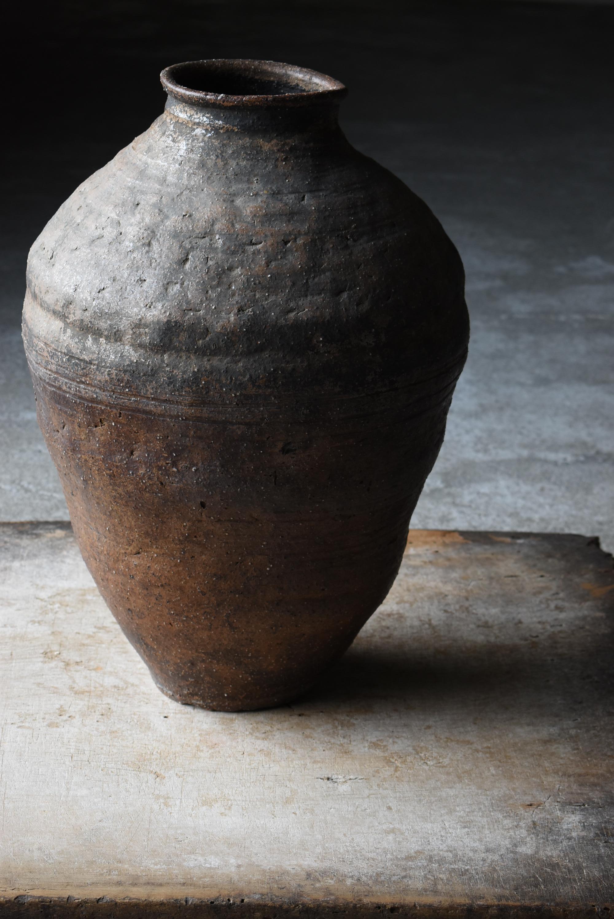 Antico vaso giapponese Shigaraki Ware del 18° secolo / Vaso di ceramica Wabi Sabi in vendita 6