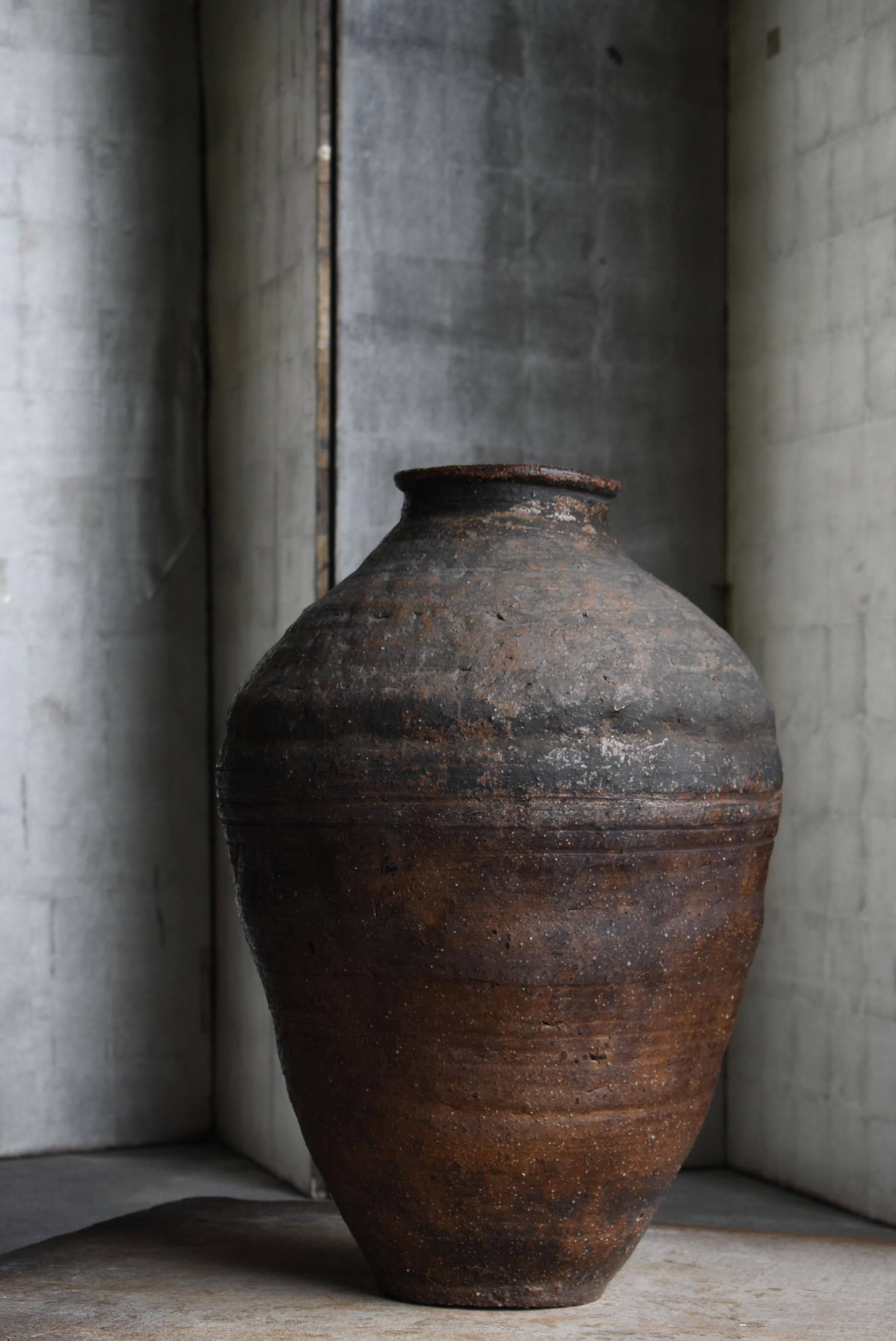 Antico vaso giapponese Shigaraki Ware del 18° secolo / Vaso di ceramica Wabi Sabi in vendita 7