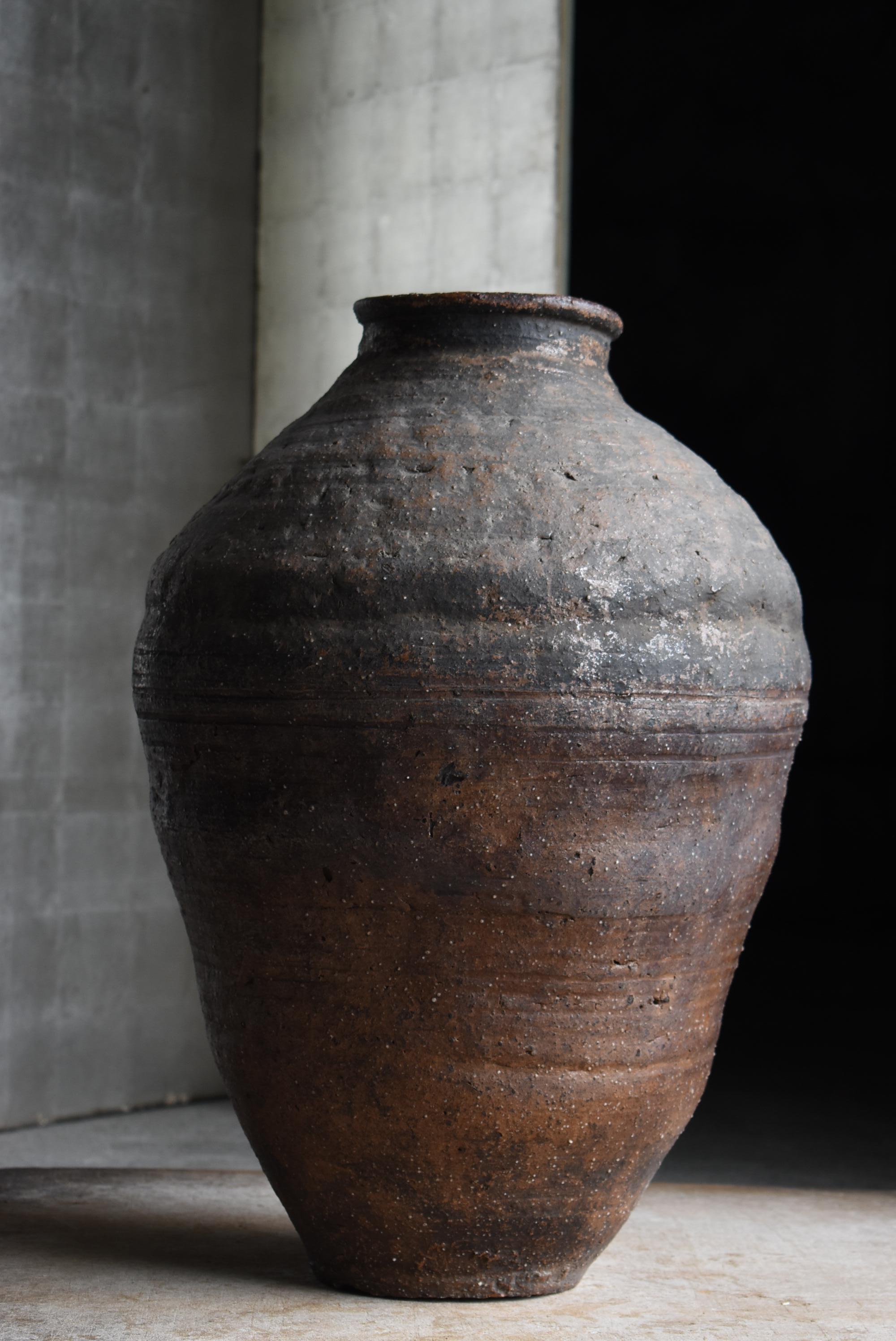 Edo Antico vaso giapponese Shigaraki Ware del 18° secolo / Vaso di ceramica Wabi Sabi in vendita