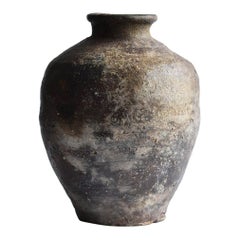 Japanisches antikes "Shigaraki Ware" Gefäß / Muromachi Periode 1450-1573 / Alte Vase