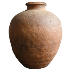 Gran jarrón japonés antiguo de "loza Shigaraki" / finales del siglo XV / Wabi-sabi