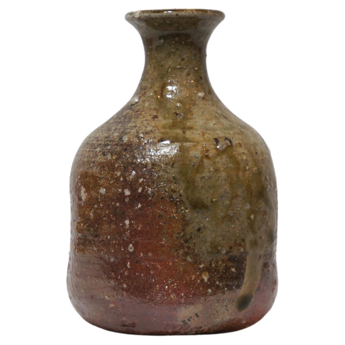 Japanese Antique Shigaraki Ware Tokkuri/Vase 1930s  For Sale