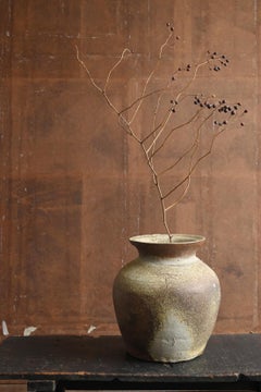Jarrón antiguo japonés de loza Shigaraki / siglo XIII / Jarrón de flores Wabi-sabi