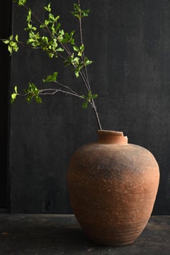 Vase Shigaraki japonais ancien/vase wabi-sabi transparent/16e siècle