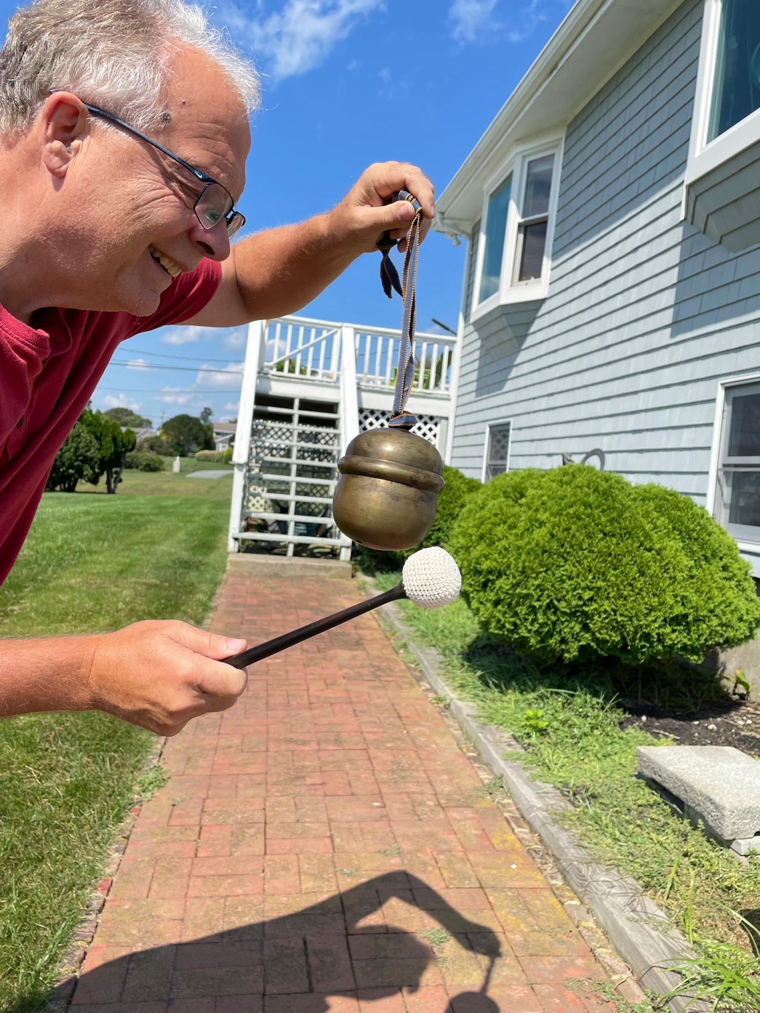 From our recent Japanese acquisitions travels.

A personal sized antique Suzu bronze bell, 15 inches tall with its old and decorative blue cord. 

Here's an extraordinary opportunity to collect and acquire a Japanese authentic hand cast copper