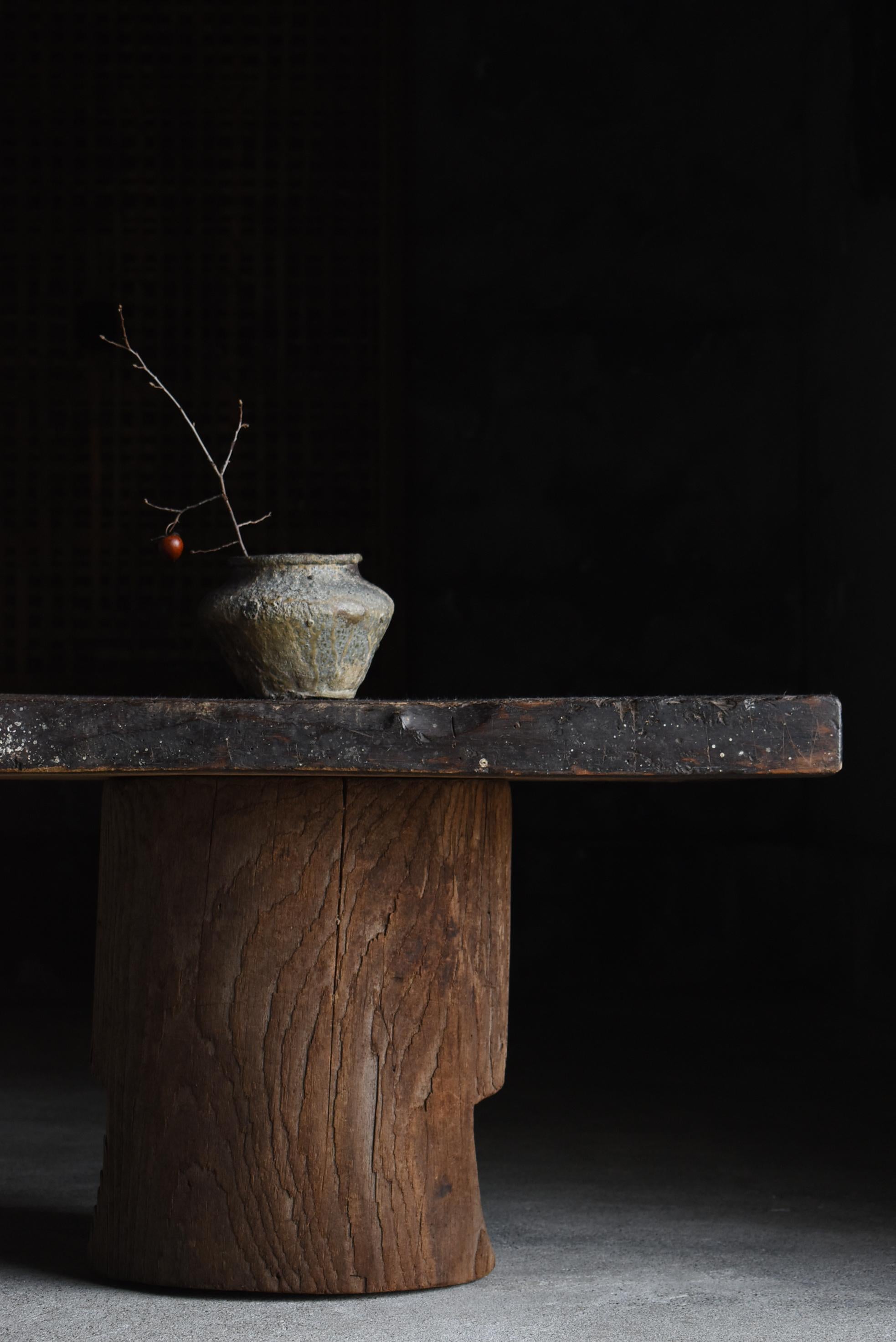 Japanese Antique Side Table 1860s-1920s / Primitive Coffee Table Wabi Sabi  11