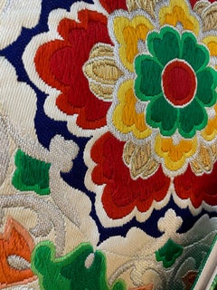 Japanese Antique Silk Kimono Belt, 1960s