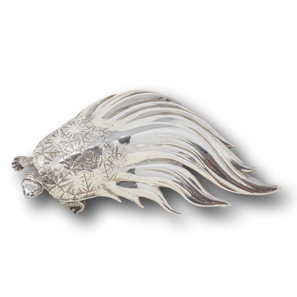 Minogame japonais en bronze argenté ancien de Ryūbundō Période Meiji en vente 4