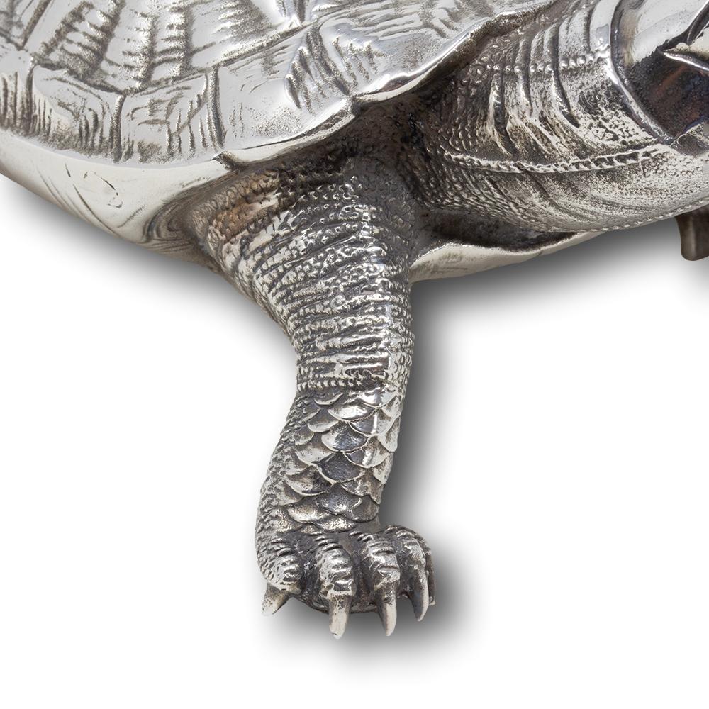 Minogame japonais en bronze argenté ancien de Ryūbundō Période Meiji en vente 9