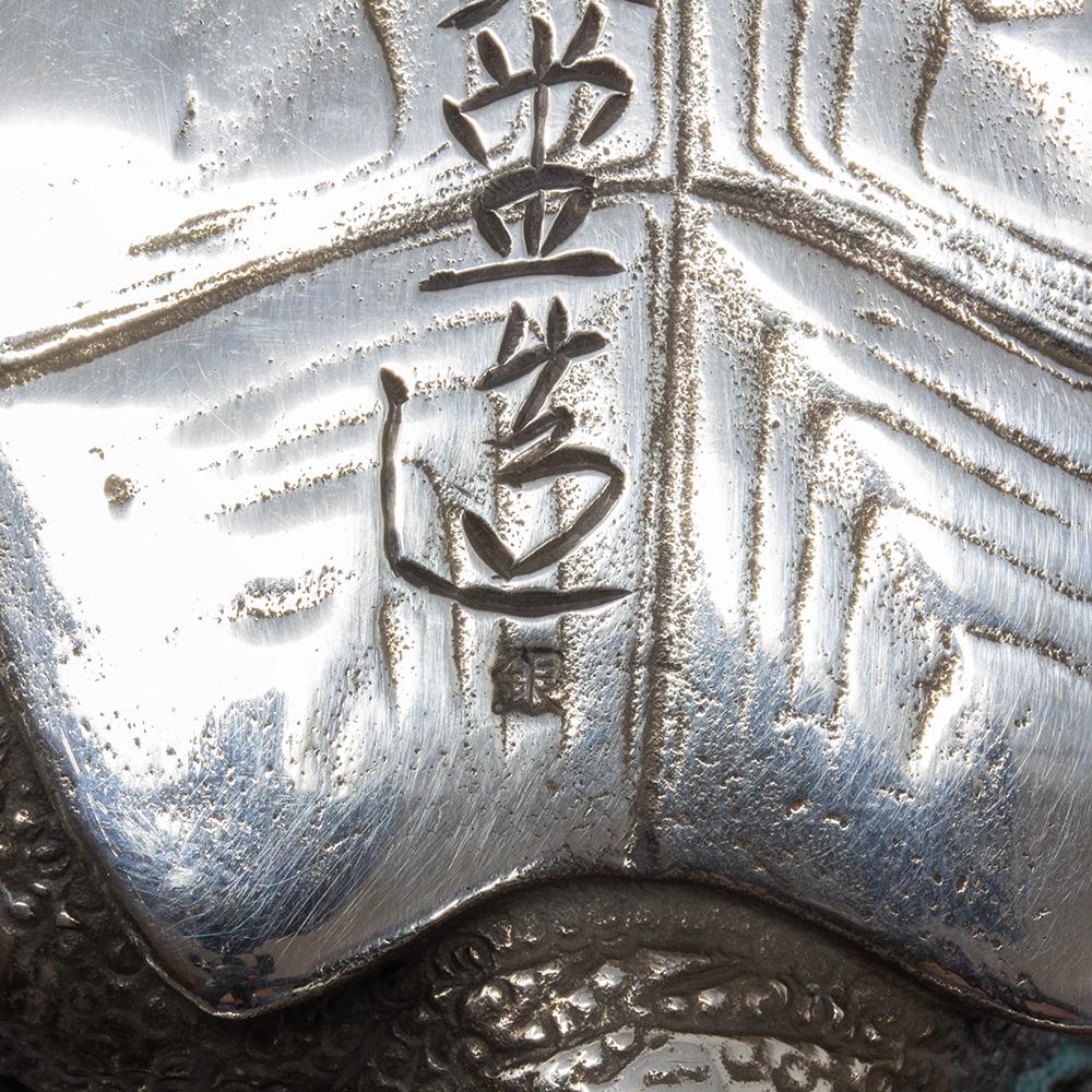 Minogame japonais en bronze argenté ancien de Ryūbundō Période Meiji en vente 12