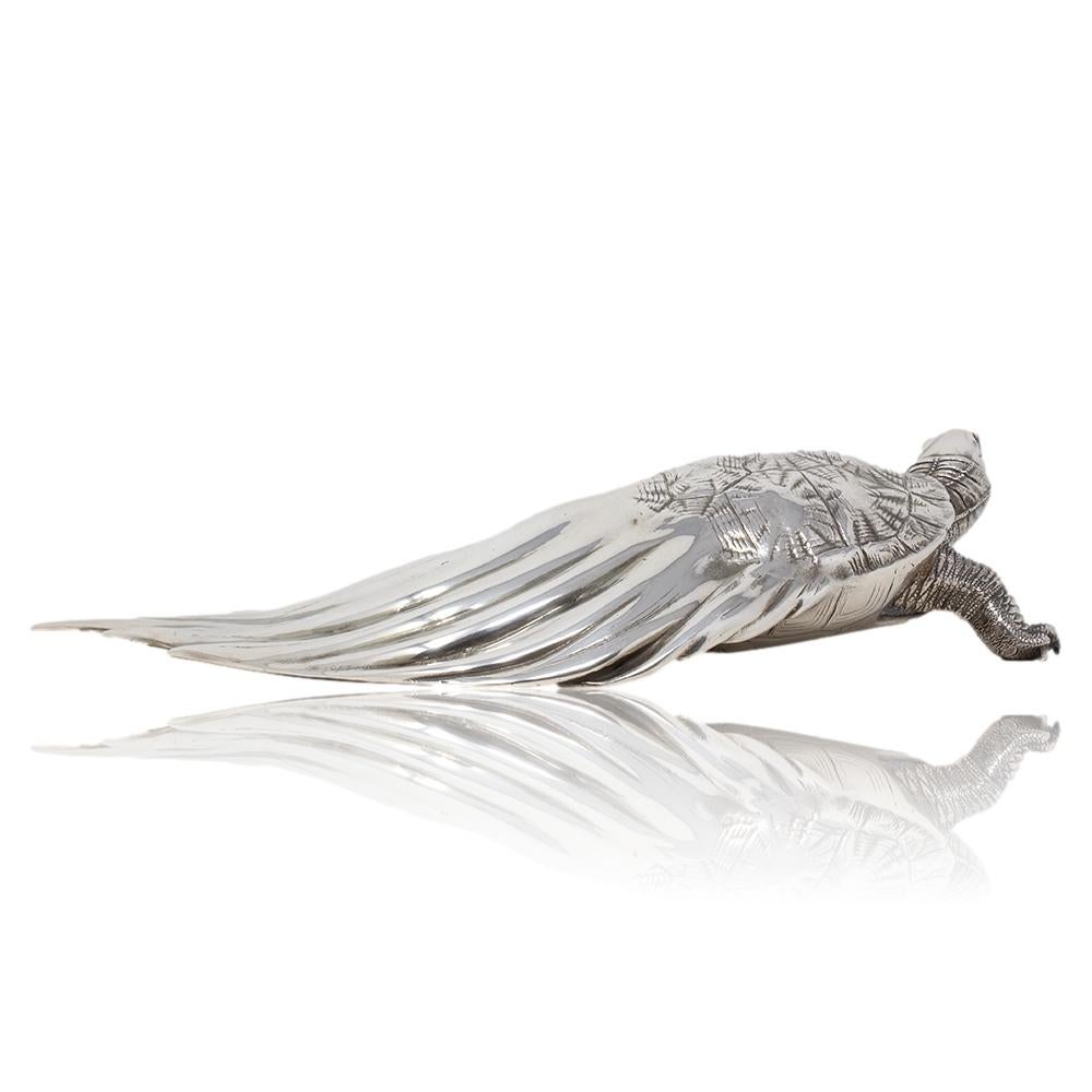 Argent Minogame japonais en bronze argenté ancien de Ryūbundō Période Meiji en vente