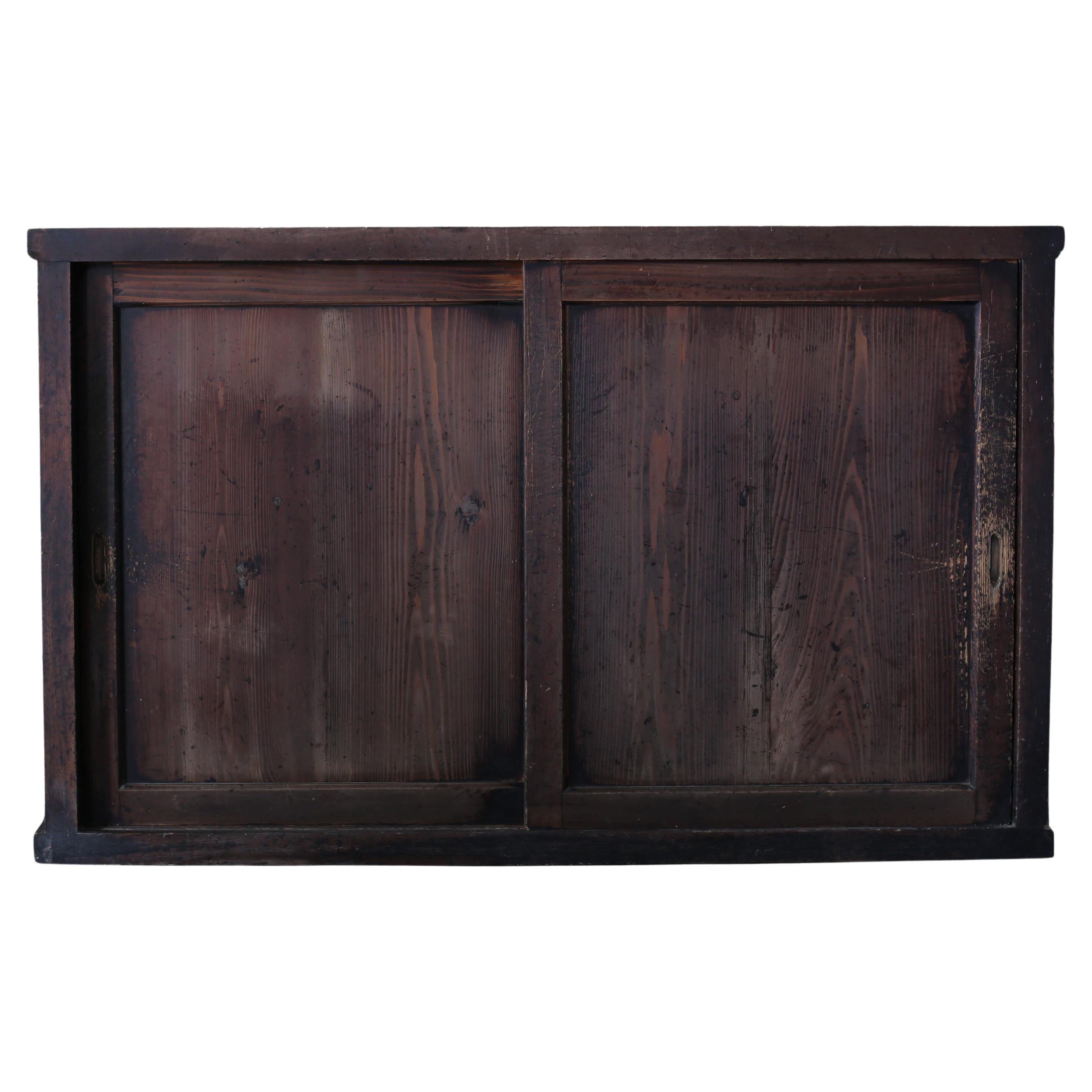 Antiguo Japonés Simple Grande BK Tansu 1860s-1900s / Aparador Gabinete