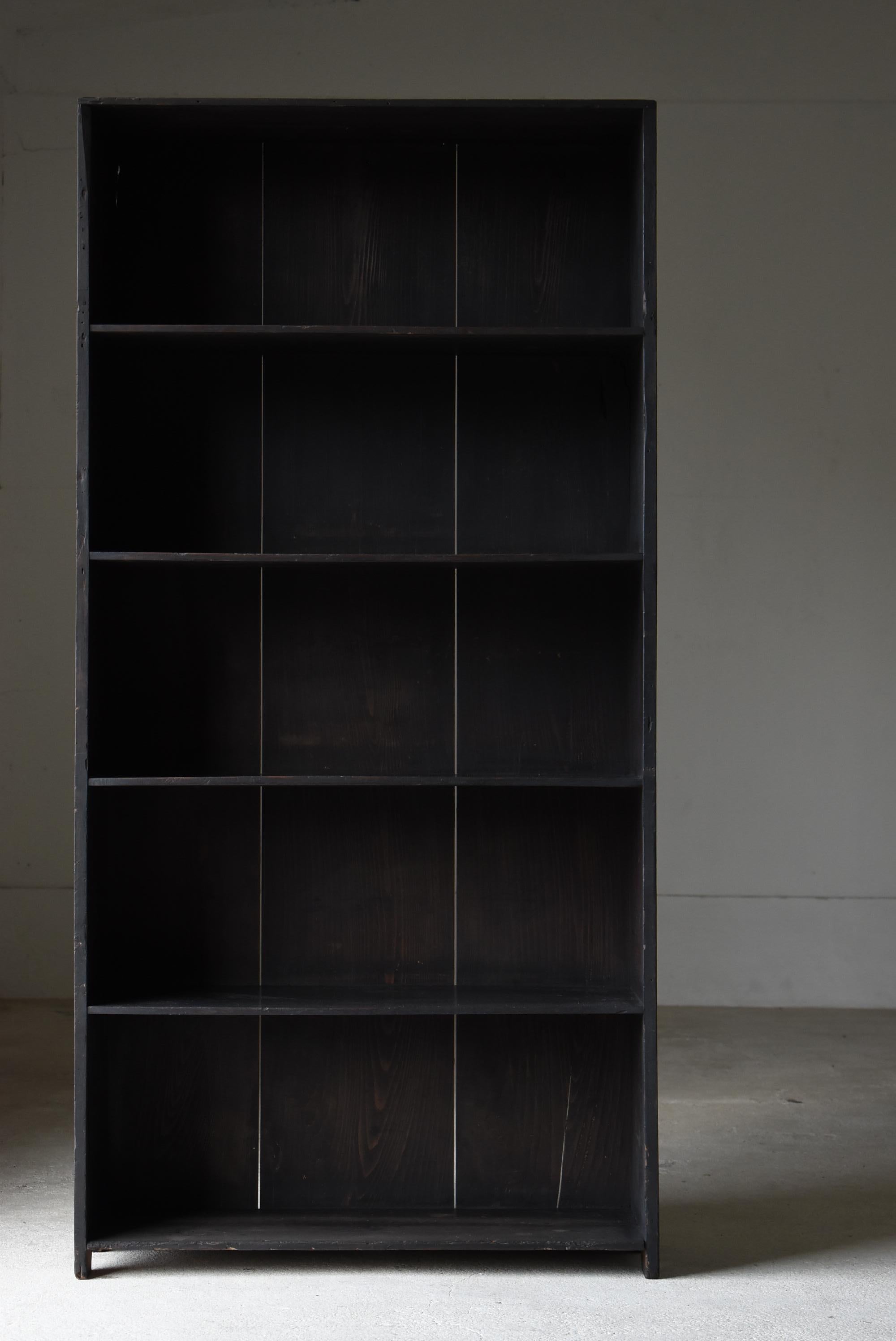 Japanese Antique Simplicity Large Shelf 1900s-1940s / Bookshelf Wabi Sabi 4