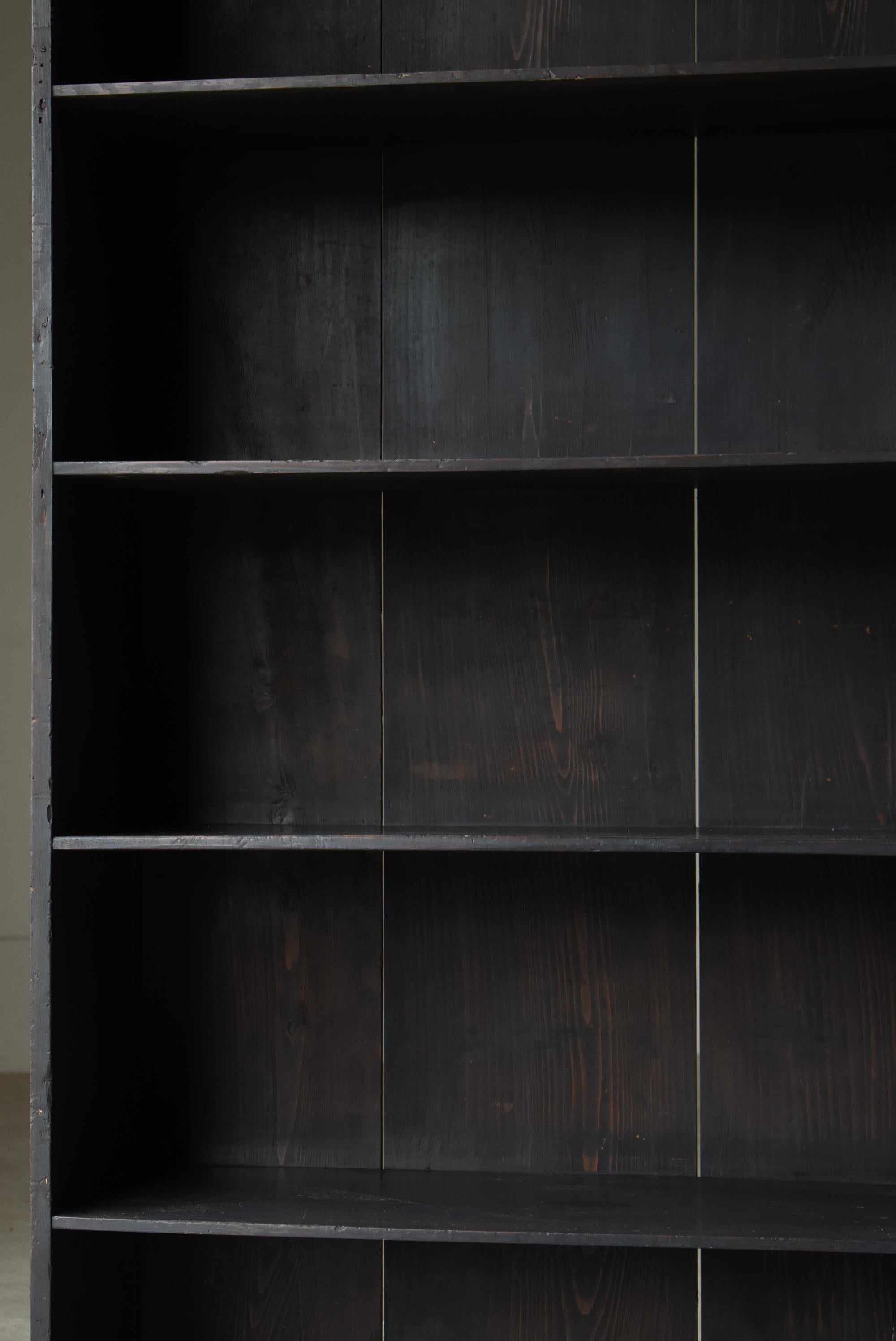 Japanese Antique Simplicity Large Shelf 1900s-1940s / Bookshelf Wabi Sabi 5