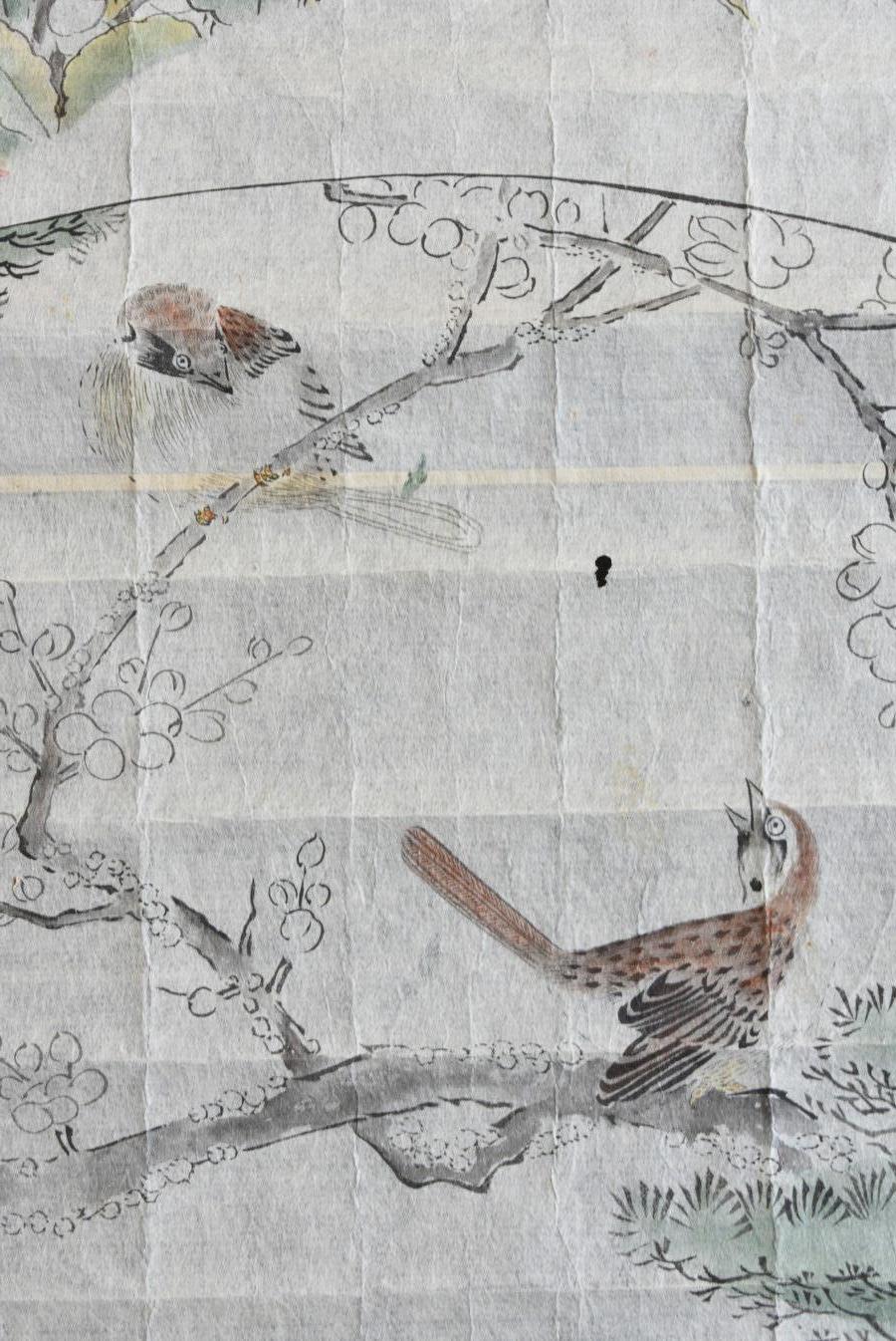Rouleau de croquis japonais ancien / 1800-1900 / Peintures de fleurs, d'oiseaux et d'animaux en vente 5