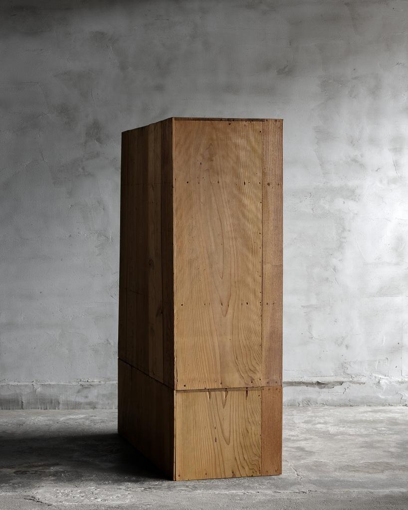 Porte coulissante japonaise ancienne  Meuble de rangement Taisho Era (1912-1926)Wabi Sabi 2