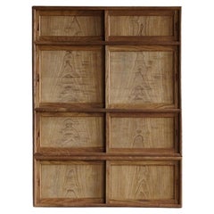 Porte coulissante japonaise ancienne Meuble de rangement Taisho Era (1912-1926)Wabi Sabi