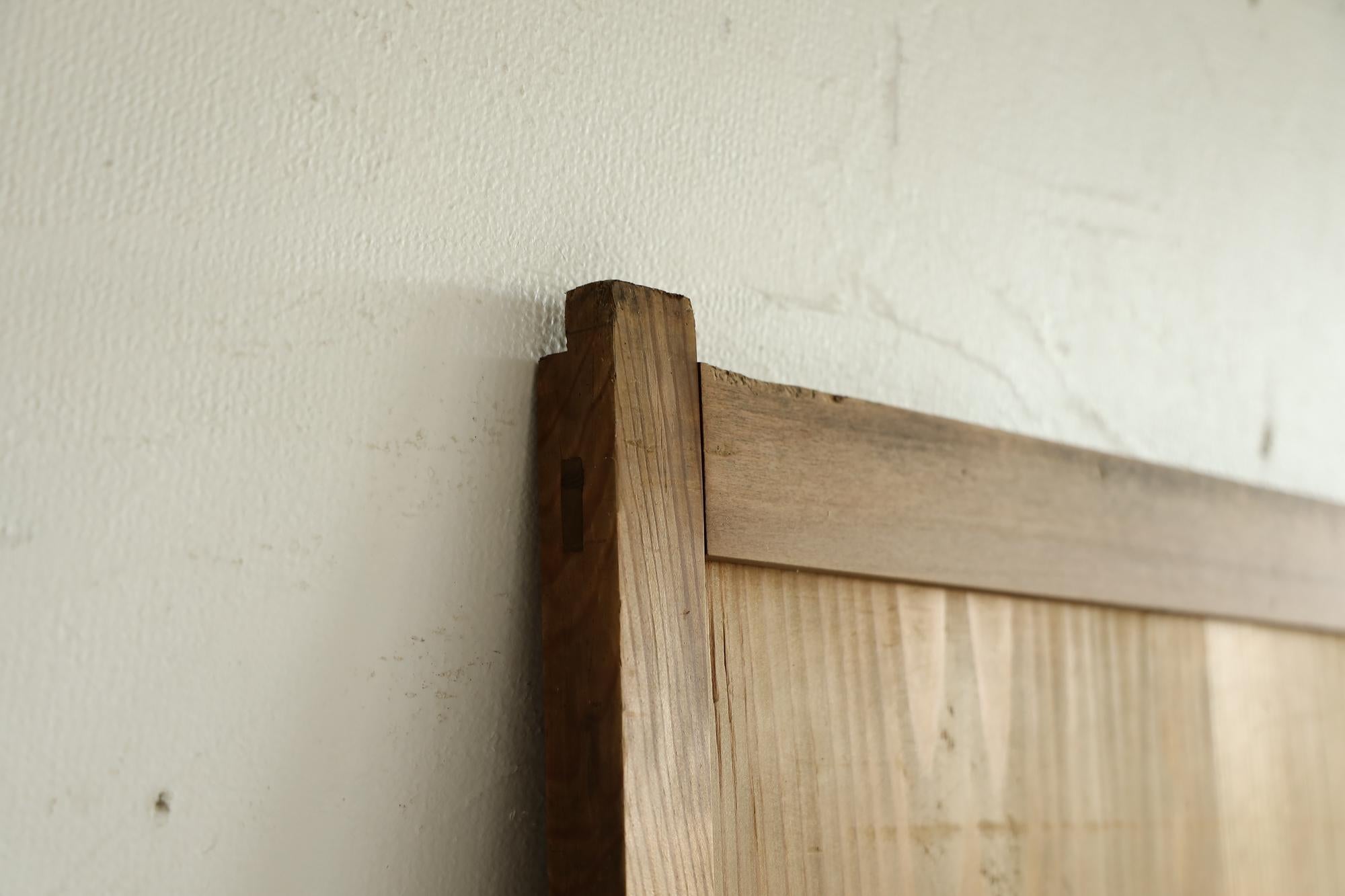 Japanese Antique Sliding Door, Wabisabi Door, Object Mingei Art Panel In Good Condition In Katori-Shi, 12