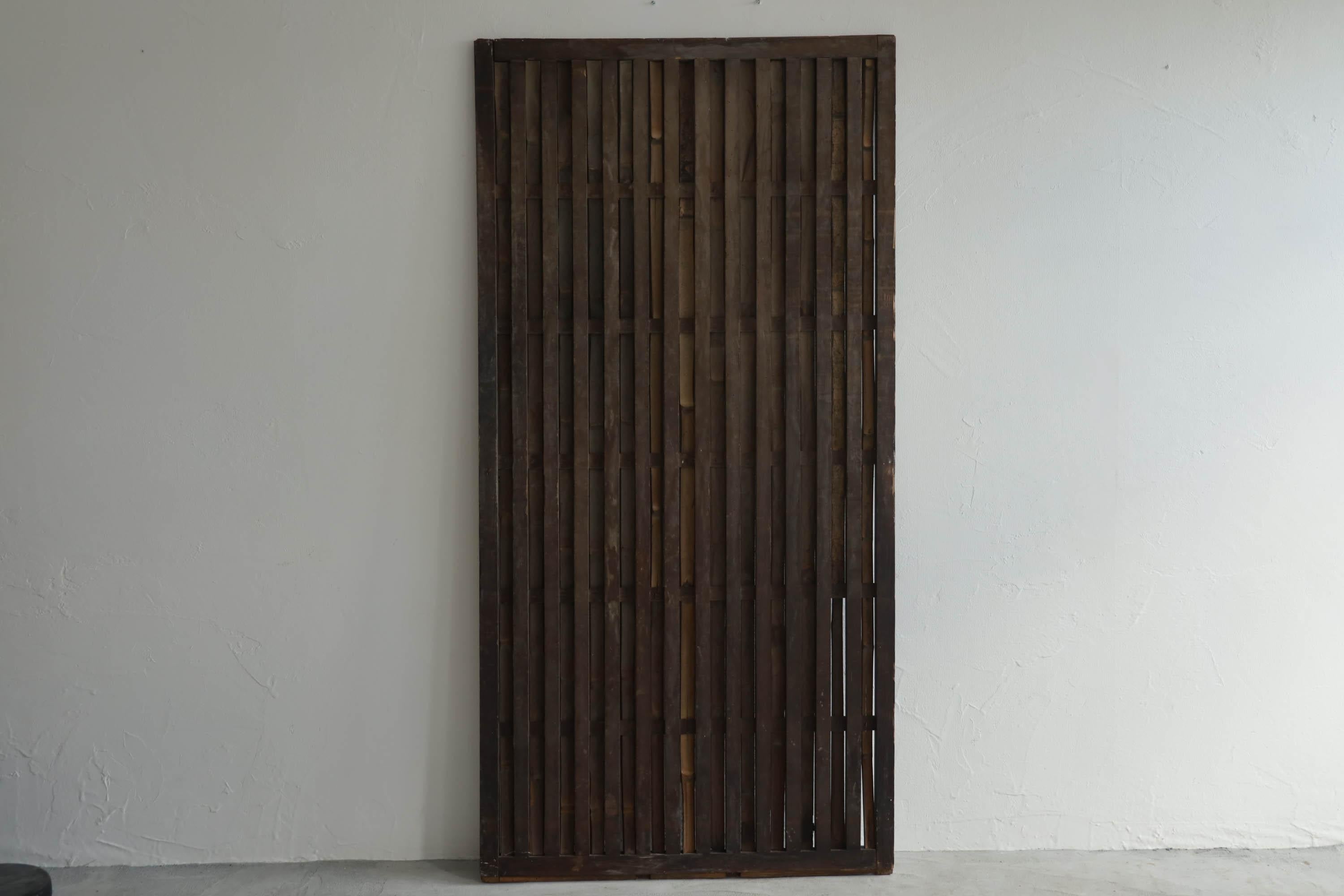 Japanese Antique Sliding Door, Wabisabi Door, Object Mingei Art Panel For Sale 1