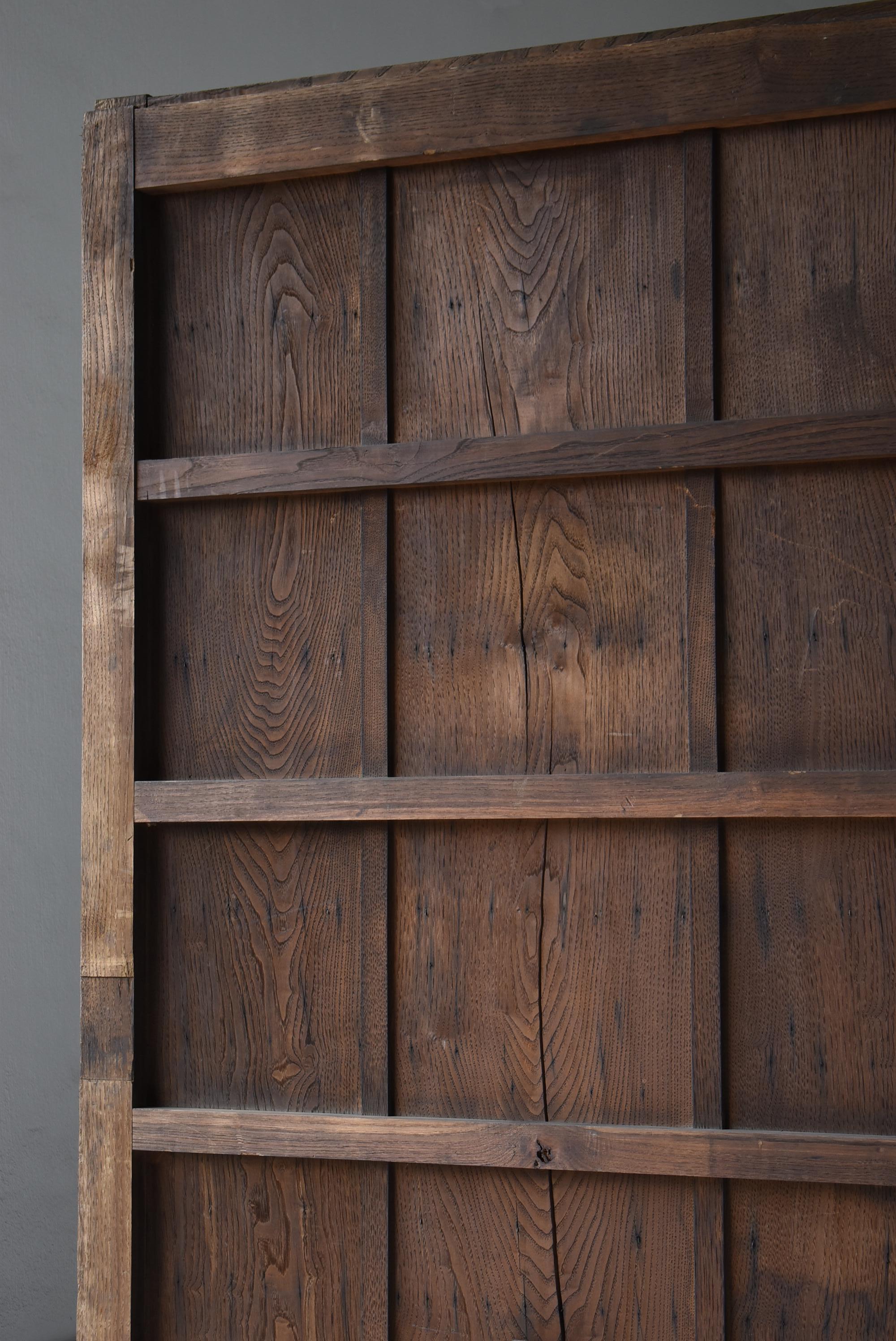 Japanese Antique Sliding Door with Galvanized Steel 1860s-1900s / Wabi Sabi For Sale 5