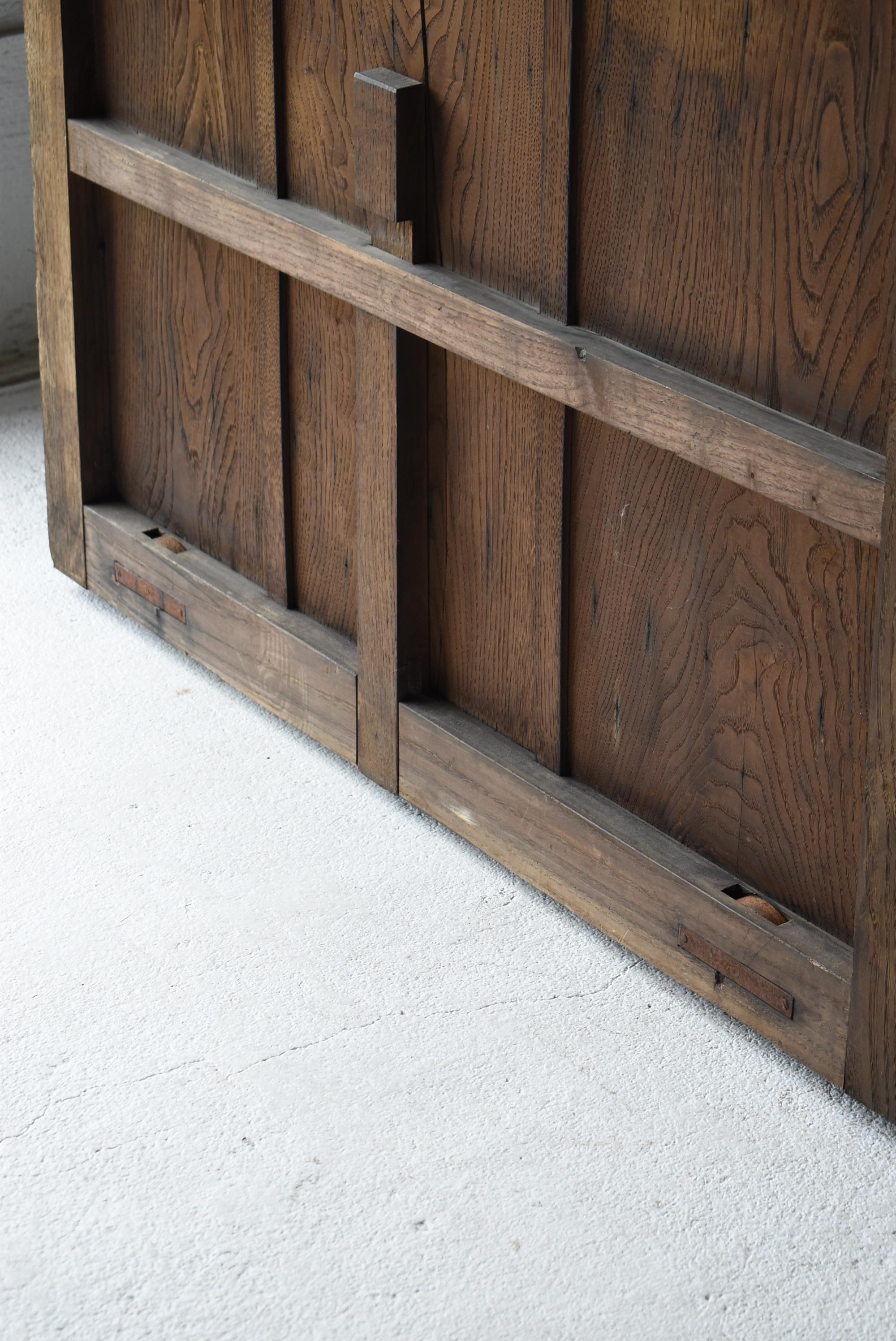 Japanese Antique Sliding Door with Galvanized Steel 1860s-1900s / Wabi Sabi For Sale 6