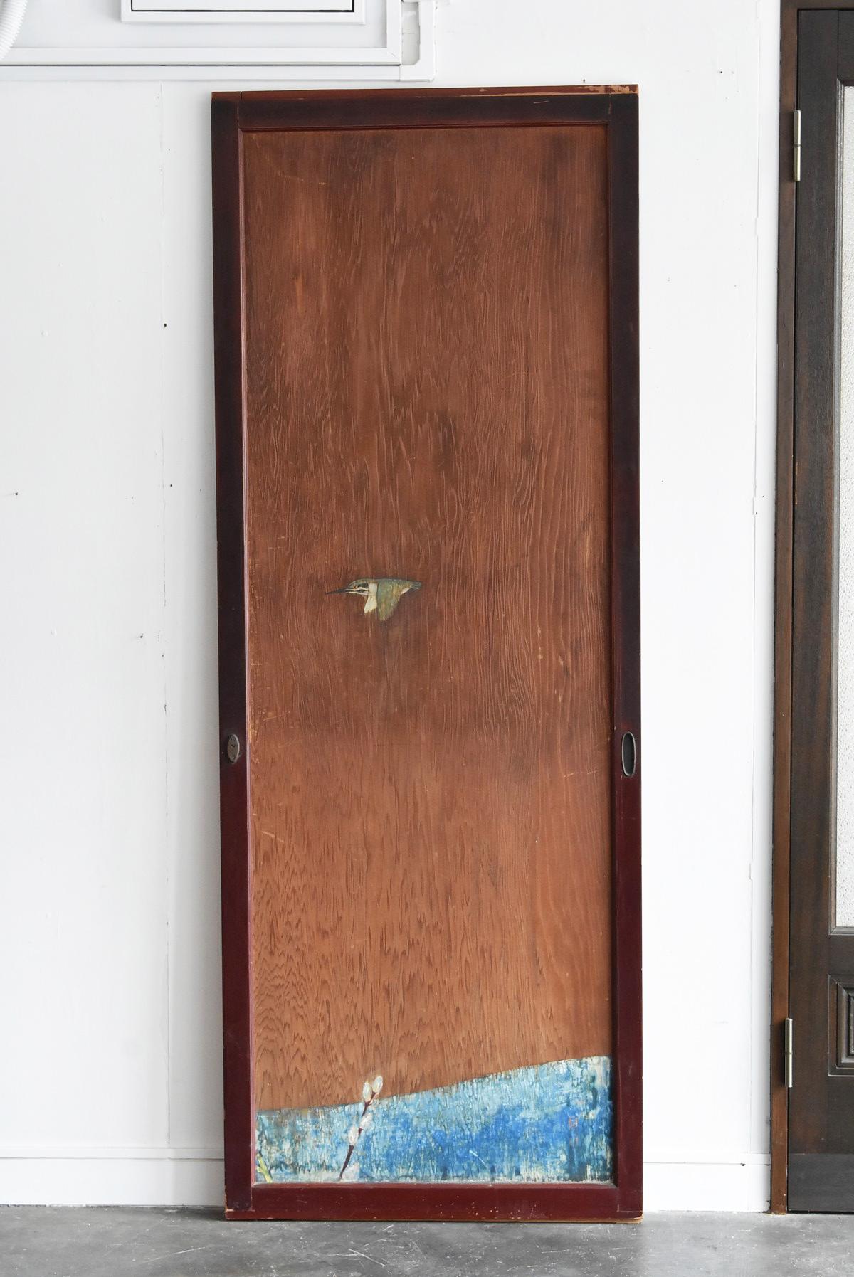 Japanese Antique Sliding Door / Wooden Door with Birds / Painting / Partition 1