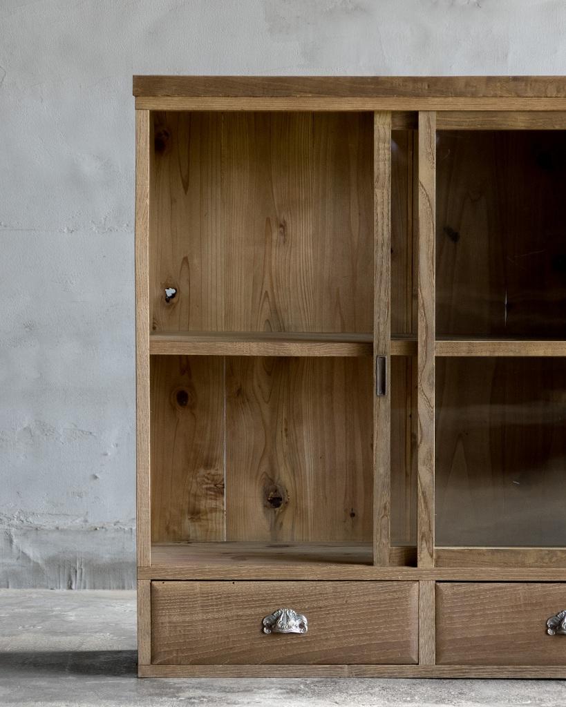 Japanese Antique Sliding Glass Door Cabinet, Early Showa Period '1926-' For Sale 6