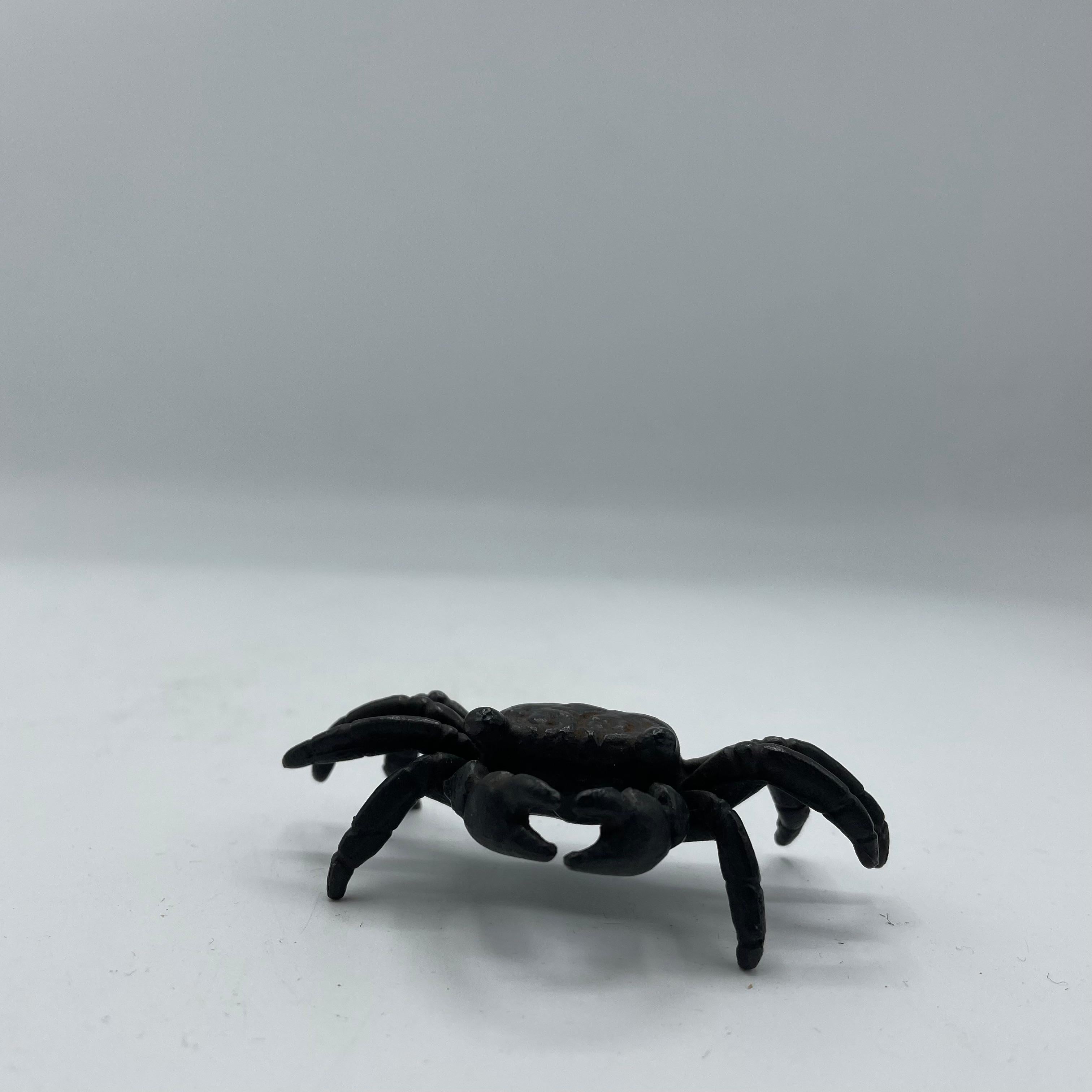 Japanese Antique Small Bronze Crab 1930s For Sale 1