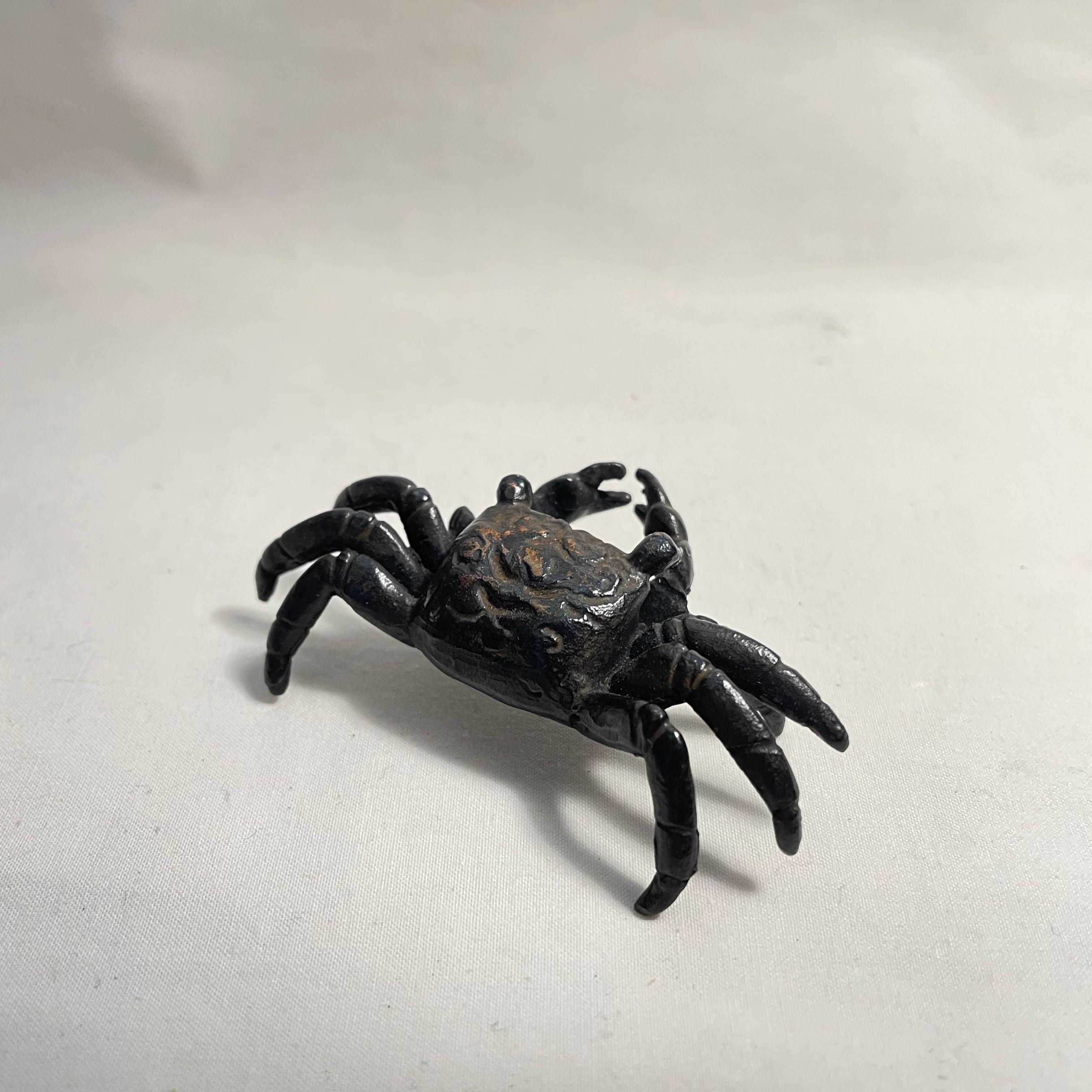 Antike japanische Krabbe aus Bronze, 1930er Jahre, Japanisch im Angebot 1