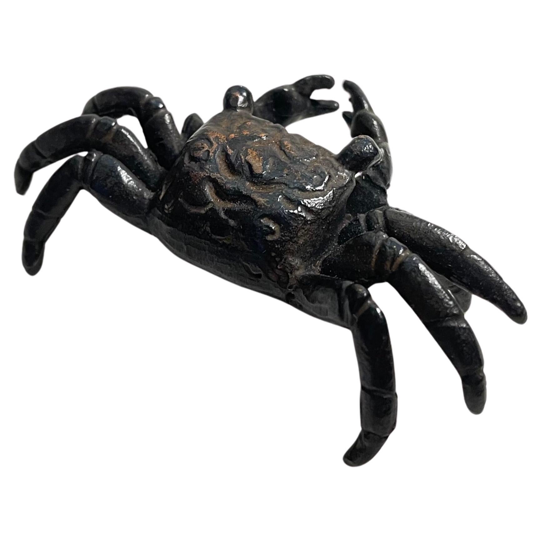 Antike japanische Krabbe aus Bronze, 1930er Jahre, Japanisch im Angebot