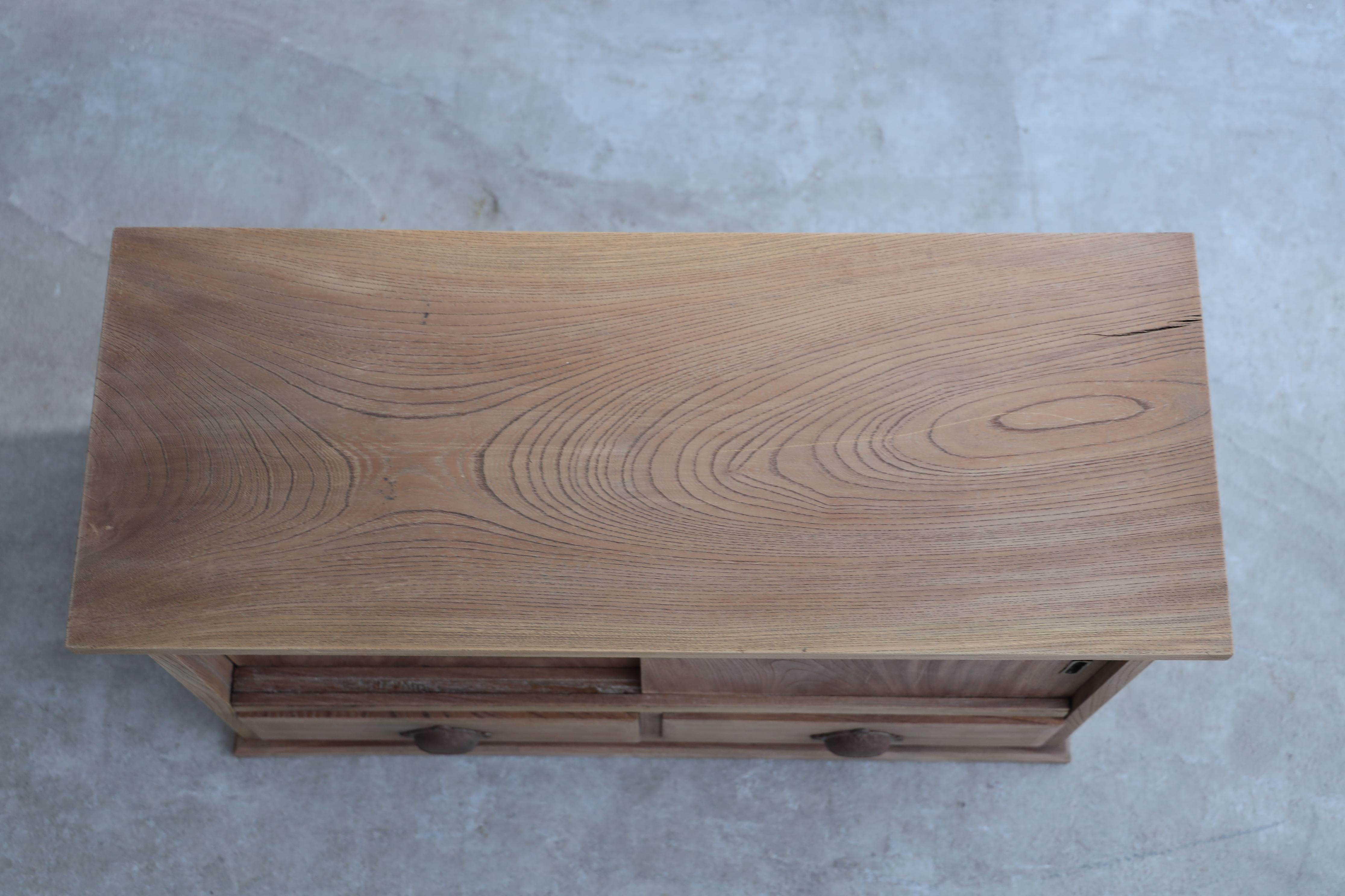 Japanese Antique Small Cabinets, Zelkova sofa sideboard, Wabi Sabi, Japandi For Sale 5