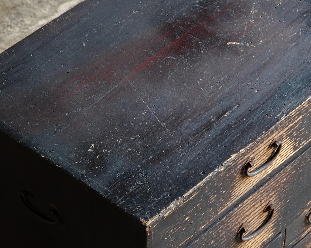 Cassettone antico giapponese, epoca Edo (Tenpō 1830-1844), Wabi-Sabi in vendita 12