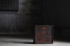 Petit tiroir japonais ancien des années 1860 à 1900 / rangement de rangement Tansu Wabisabi