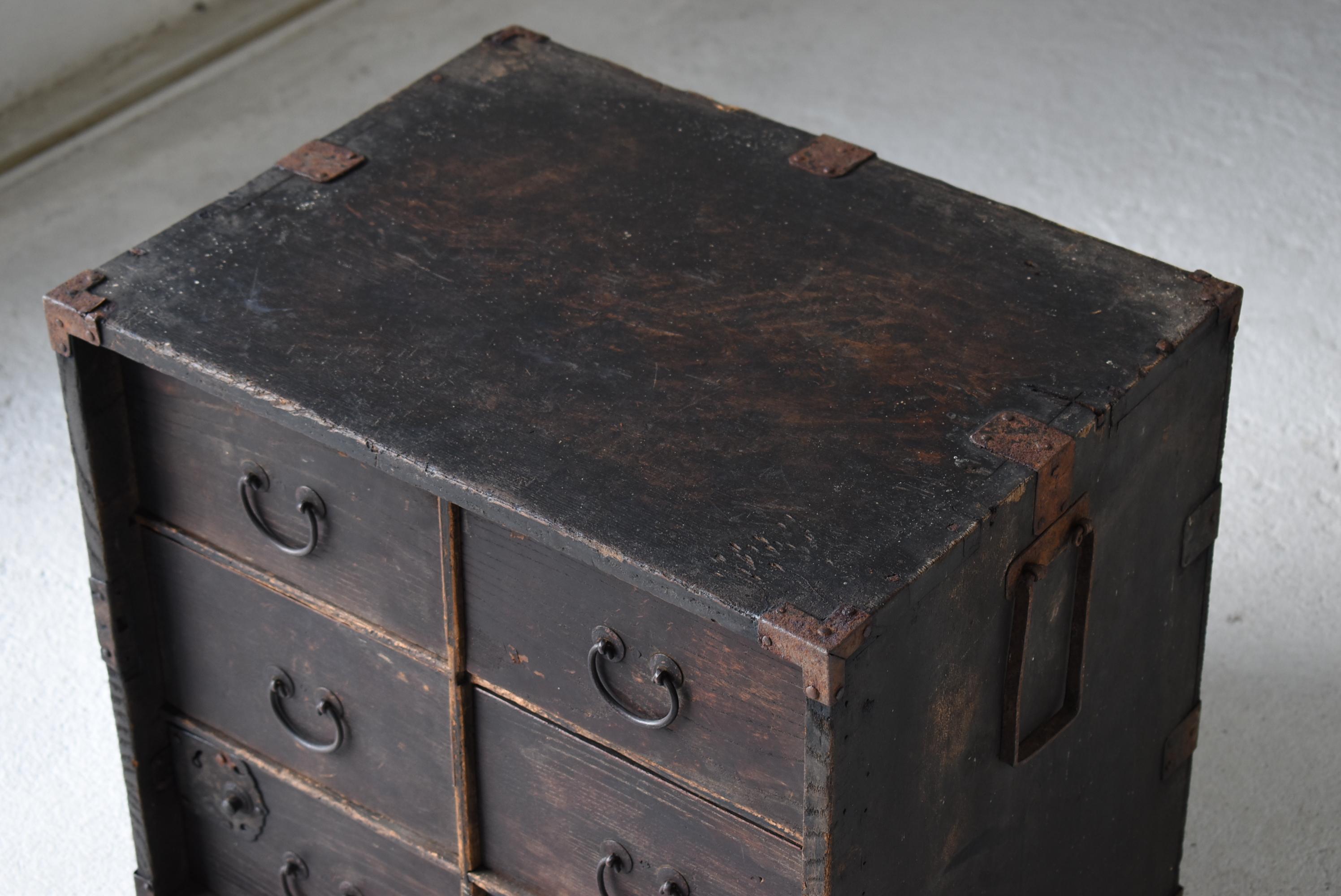 Meiji Japanese Antique Small Drawer 1860s-1900s / Nightstand Tansu Wabi Sabi For Sale