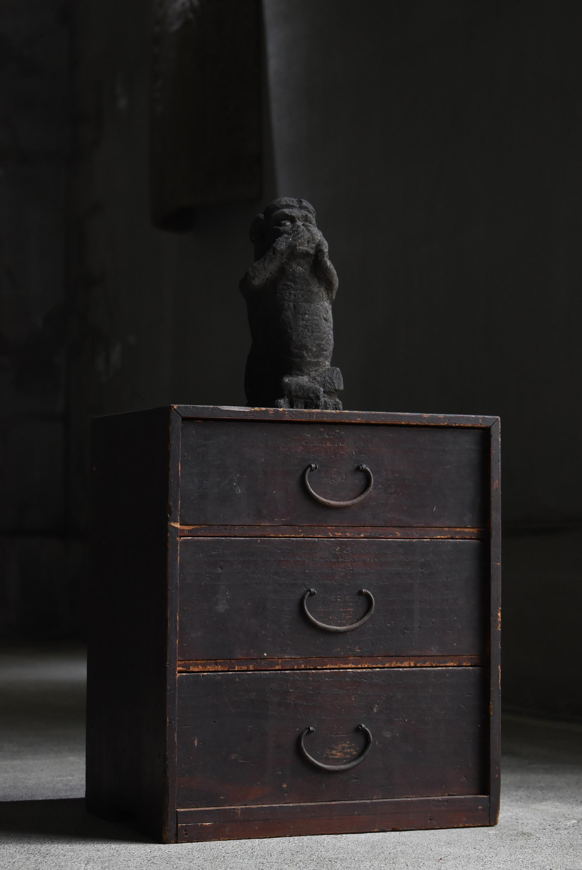 Japanese Antique Small Drawer 1860s-1900s / Tansu Cabinet Wabi Sabi Storage 6