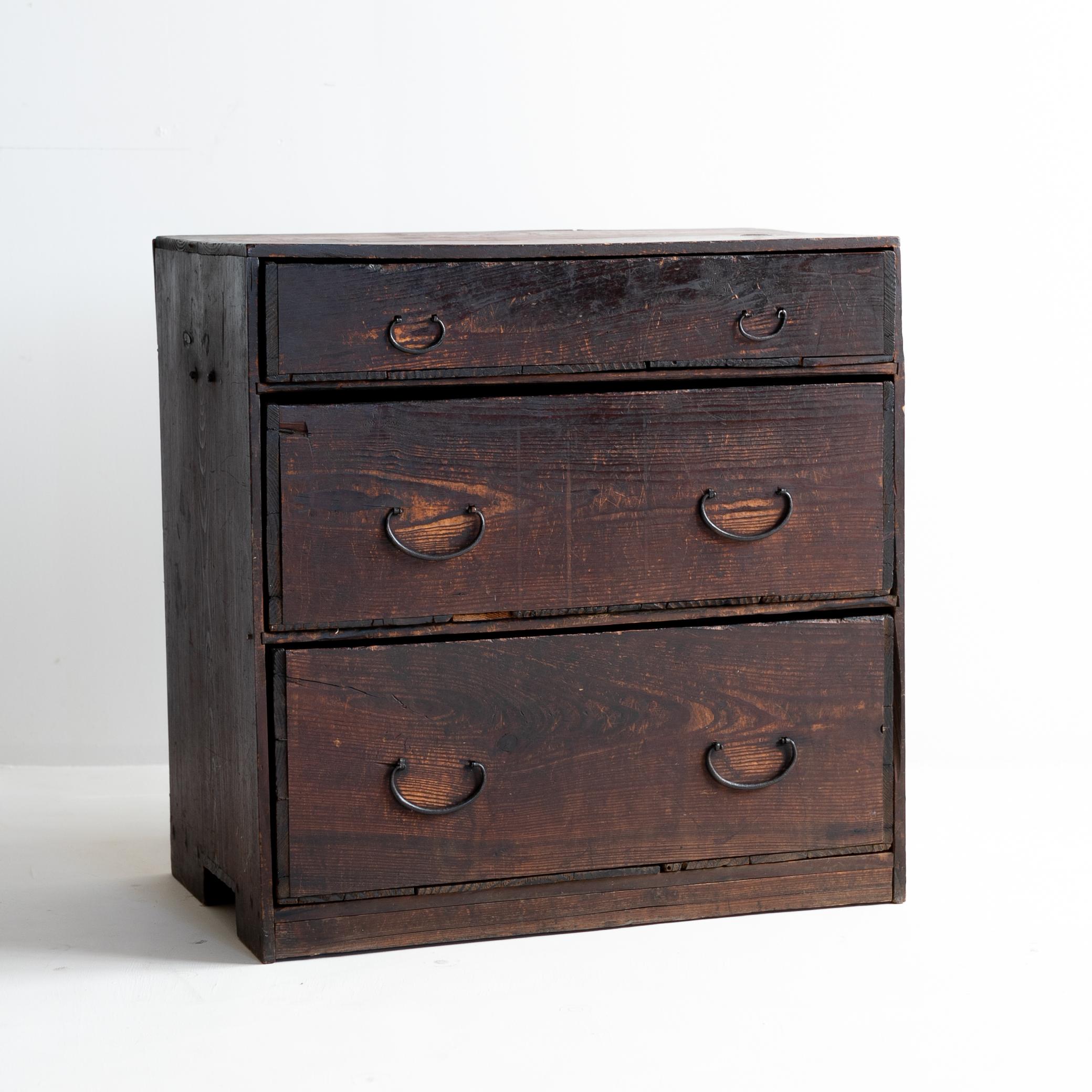 Meiji Japanese Antique Small Drawer / Cabinet Storage Tansu Wabisabi For Sale
