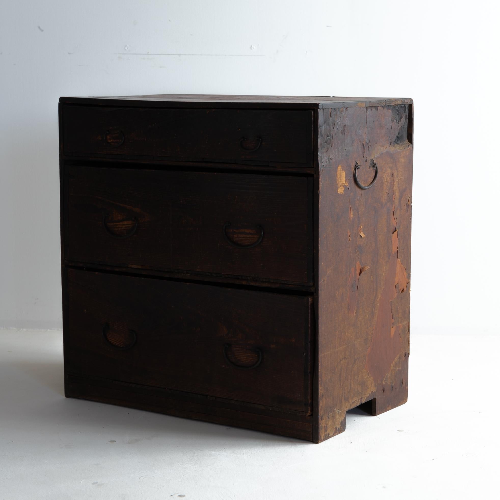 Cedar Japanese Antique Small Drawer / Cabinet Storage Tansu Wabisabi