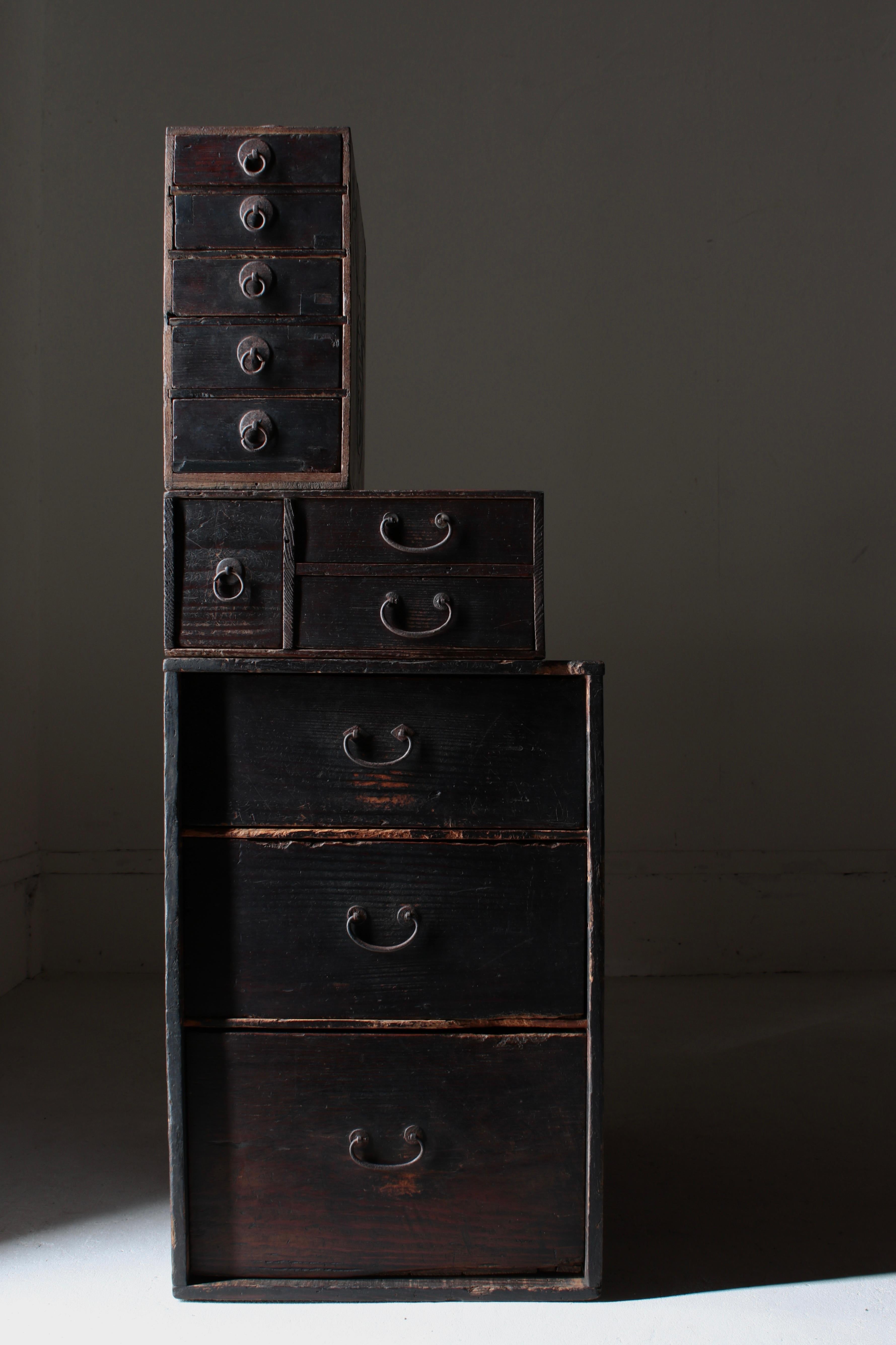 Woodwork Japanese Antique Small Drawer /Storage Tansu / 1868-1912s / Wabi-Sabi Mingei