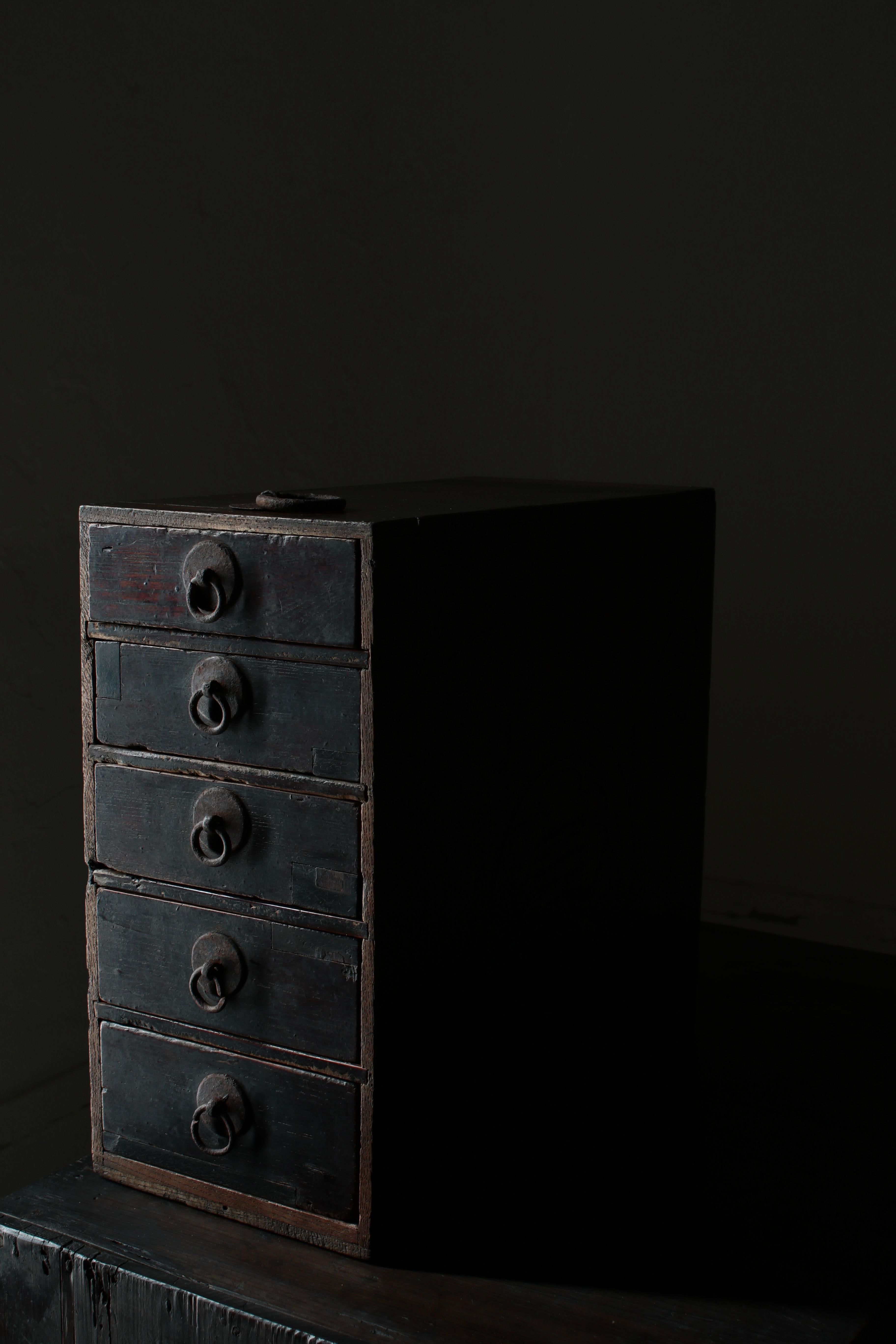 Japanese Antique Small Drawer /Storage Tansu / 1868-1912s / Wabi-Sabi Mingei In Good Condition In Iwate-gun Shizukuishi-cho, Iwate Prefecture