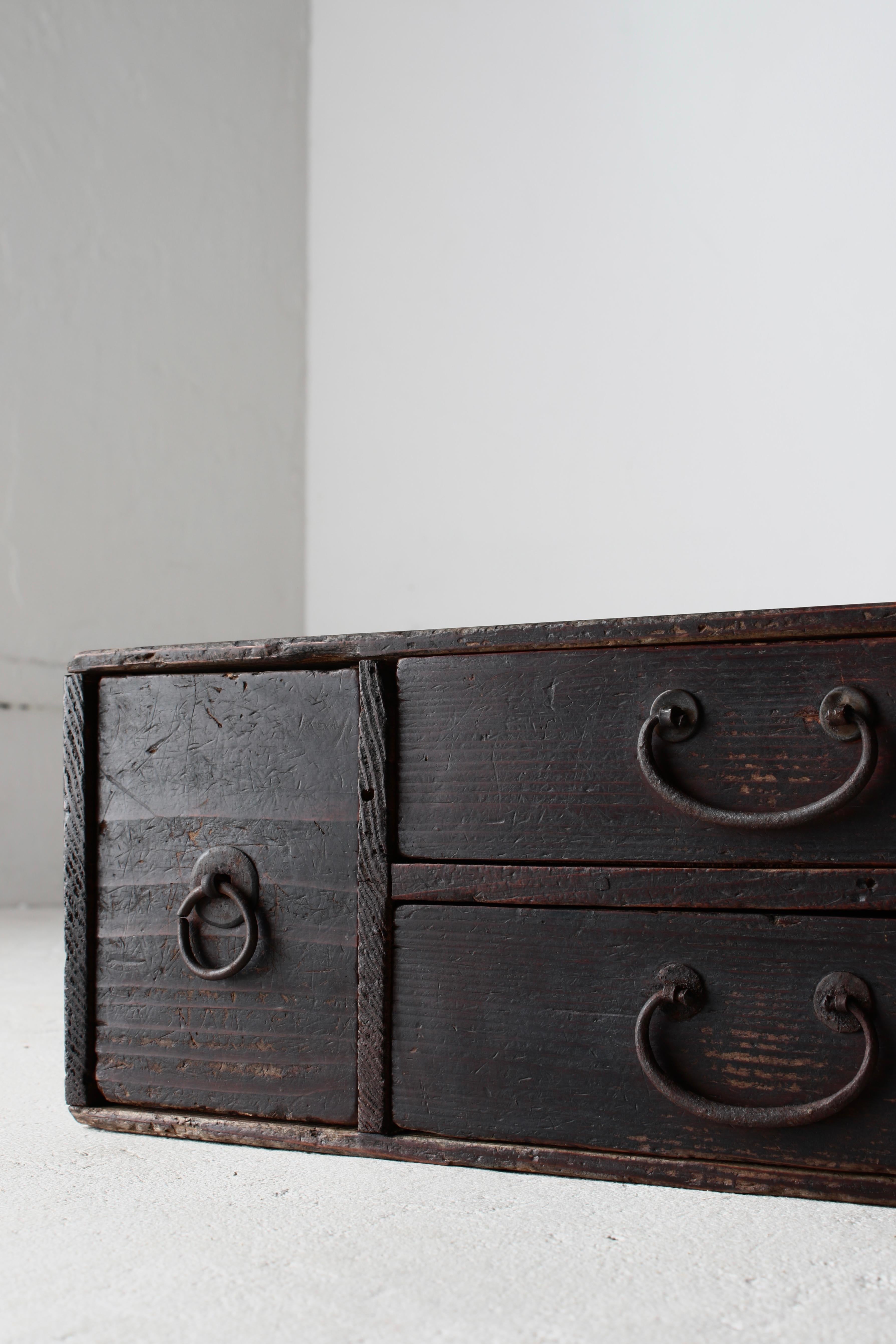 Iron Japanese Antique Small Drawer /Storage Tansu / 1868-1912s / Wabi-Sabi Mingei