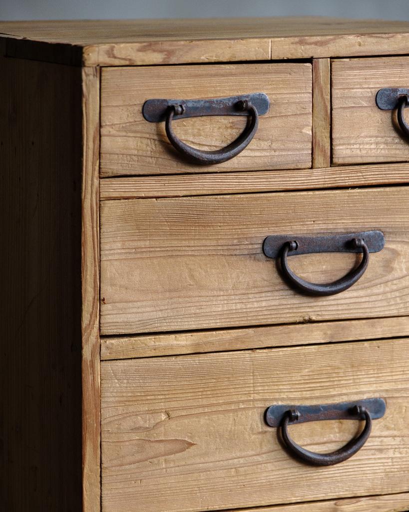 Cedar Japanese Antique Small Drawer, Taisho Era '1912-1926', Wabi Sabi