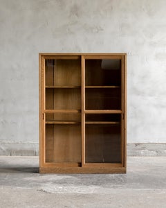 Japanese Antique Small Glass Cabinet, Early Showa Period (1926–1940), Wabi Sabi
