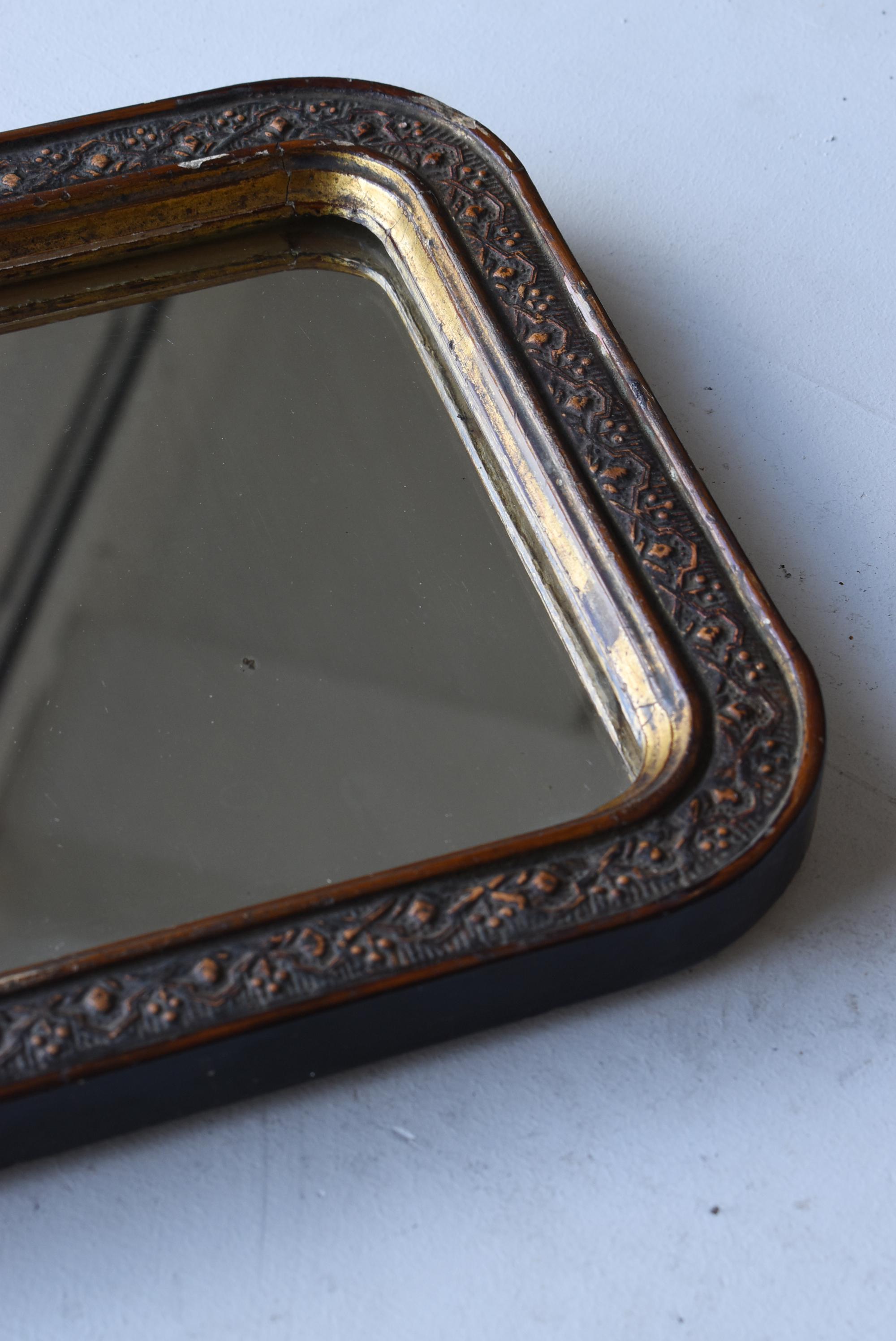 Japanese Antique Small Mirror 1860s-1900s / Wabi Sabi Object Wall Decoration 4